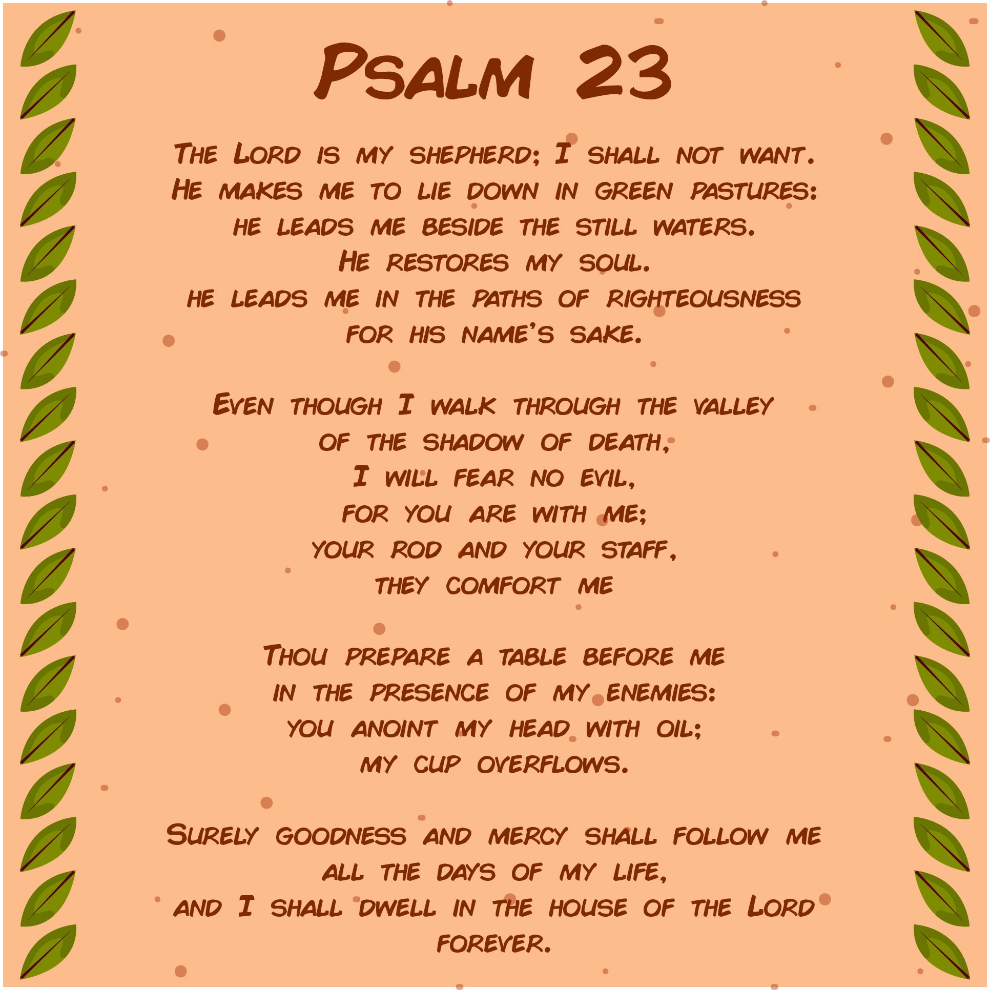 Free Printable Psalm 23 Kjv Printable