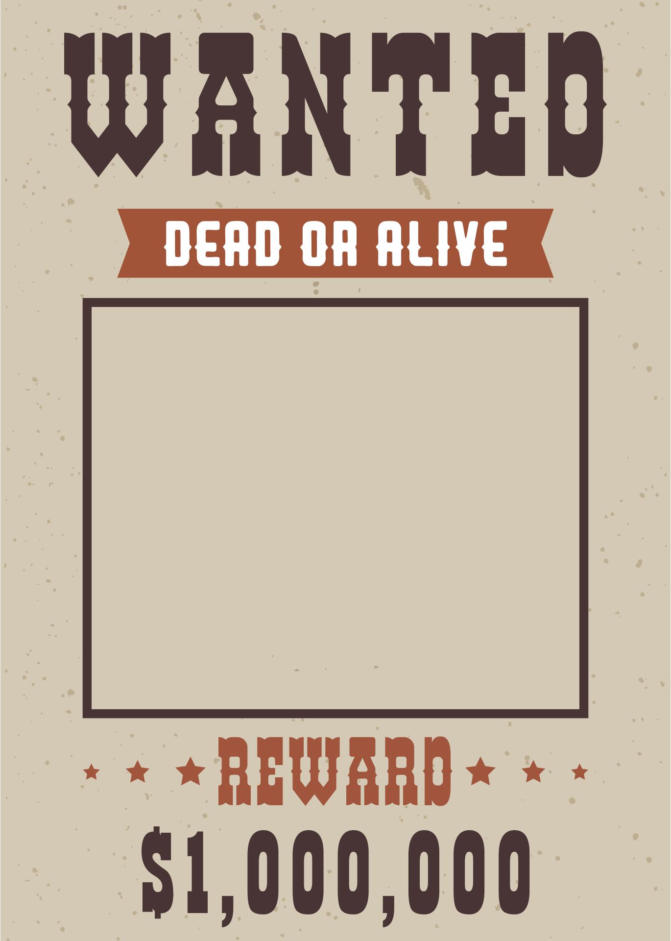 Wild West Wanted Sign Template