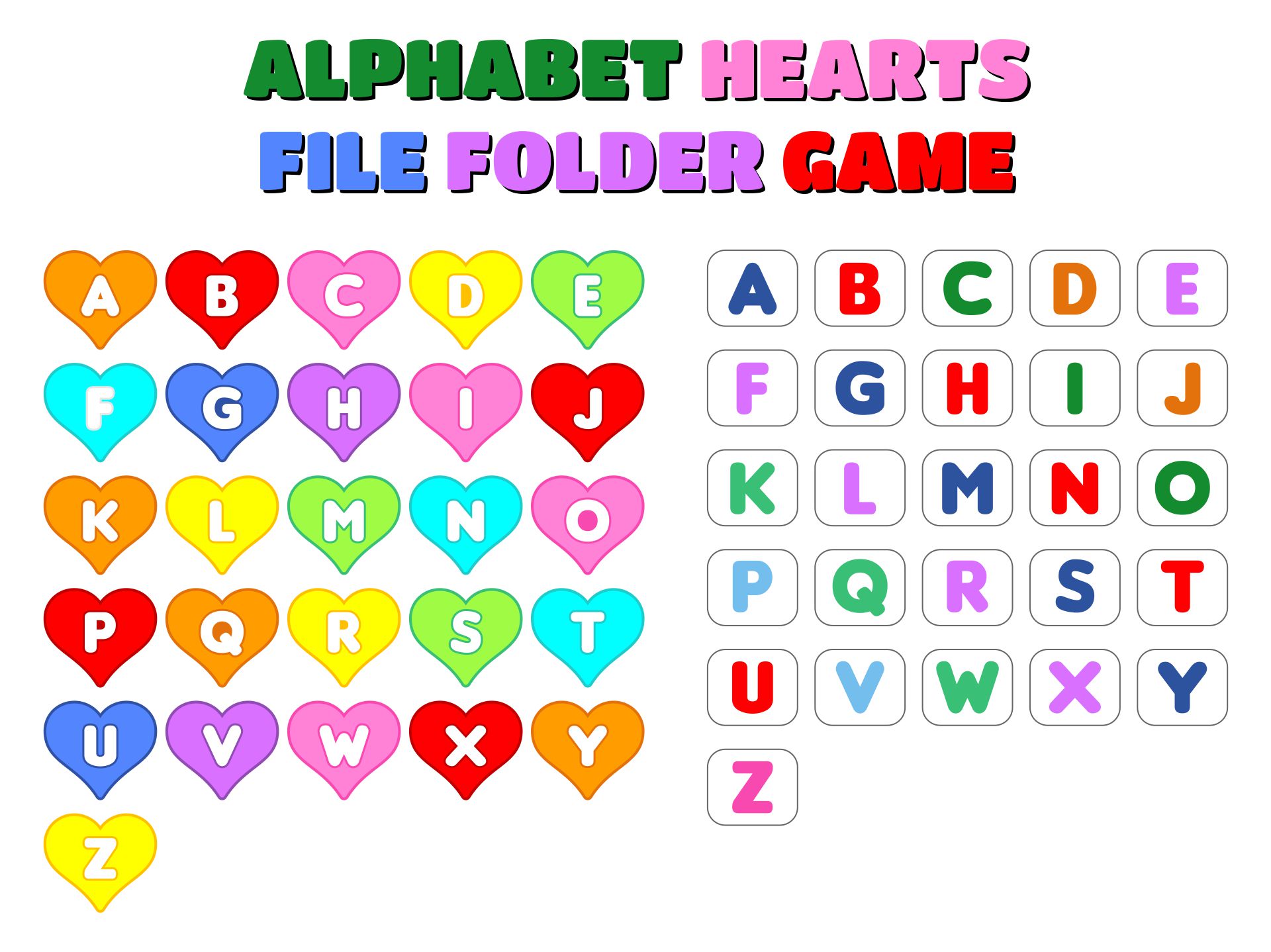 Alphabet File Folder Games