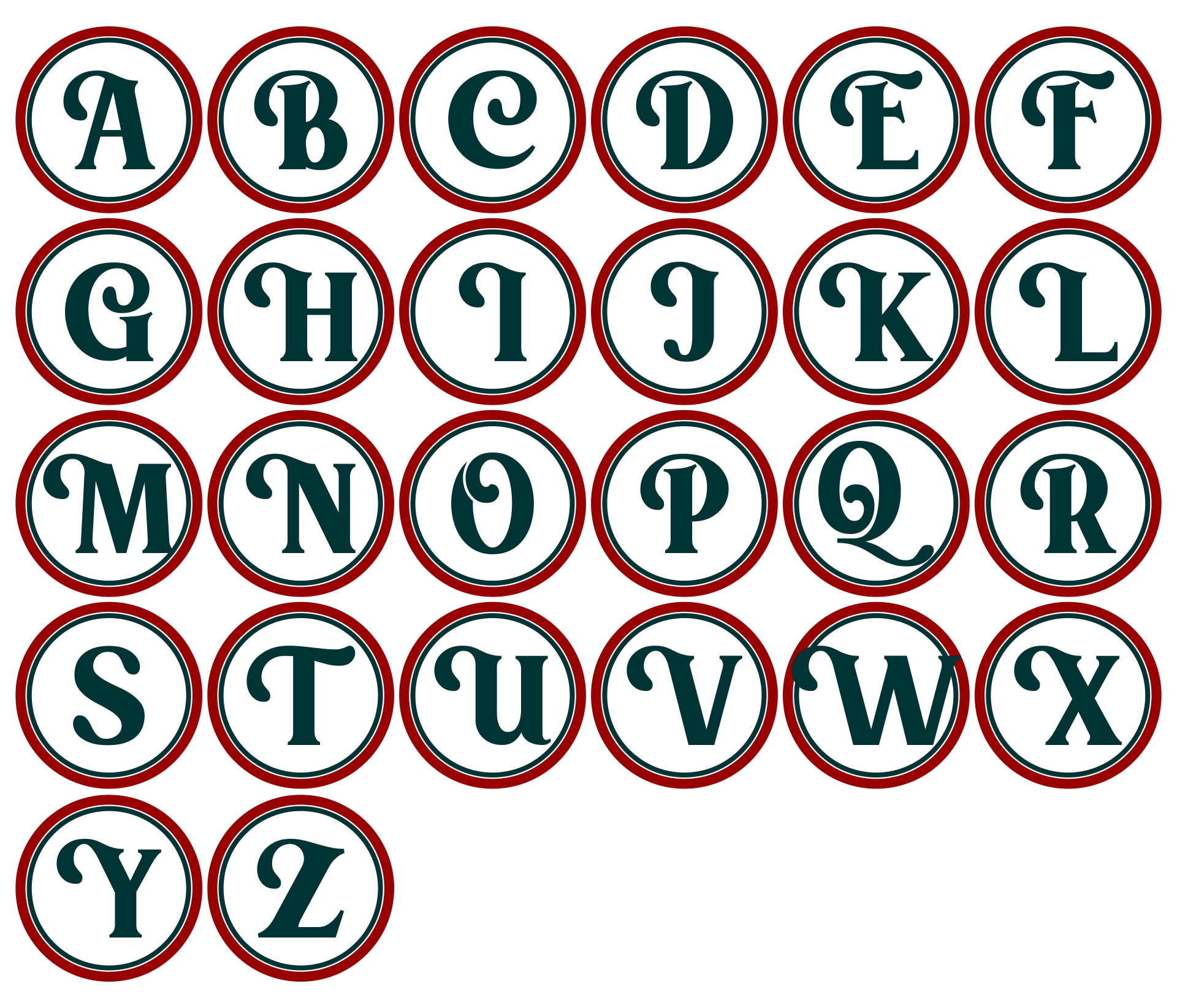 Banner Circle Alphabet Letter Printable