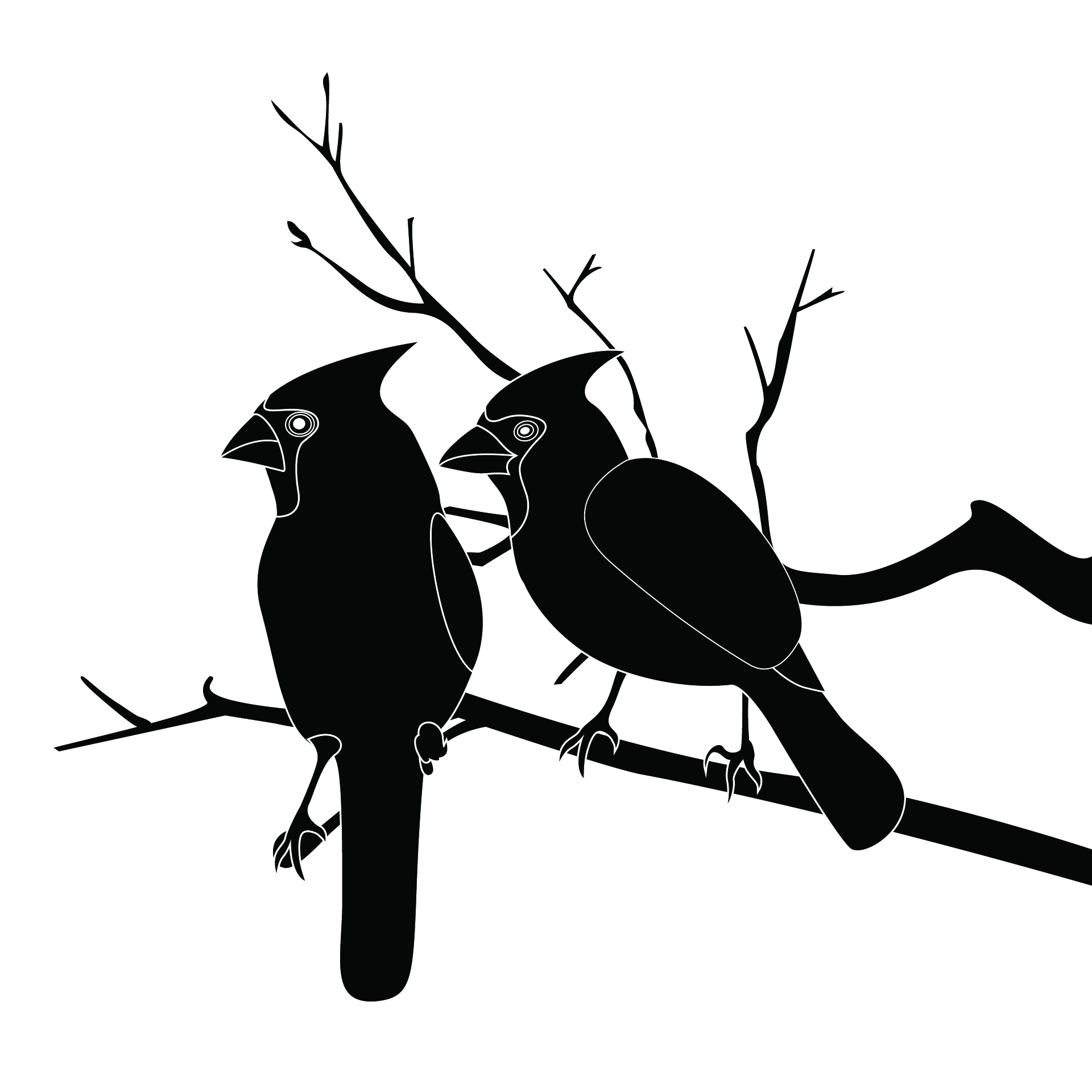 Bird On Tree Branch Clip Art