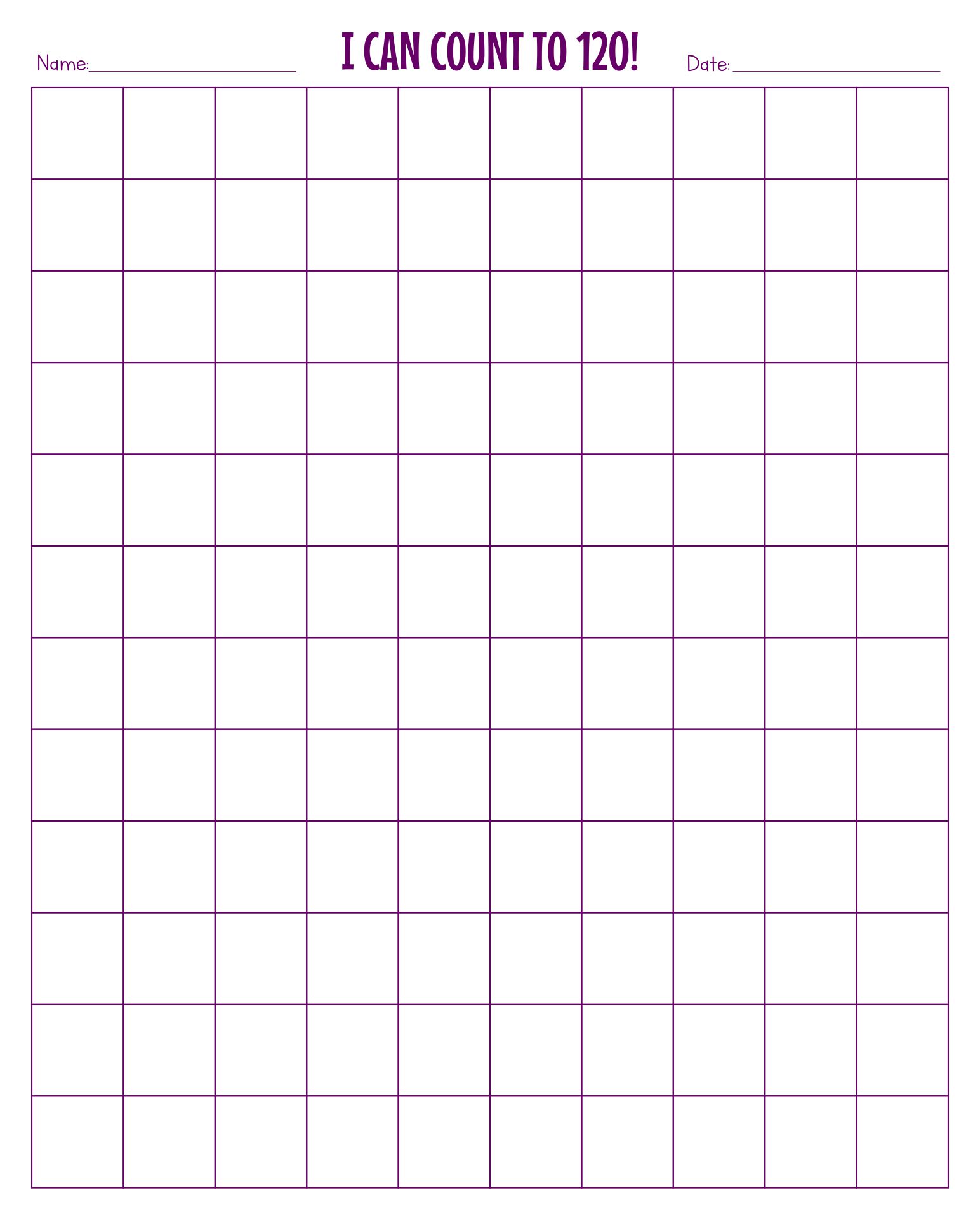 Printable Blank 120 Chart