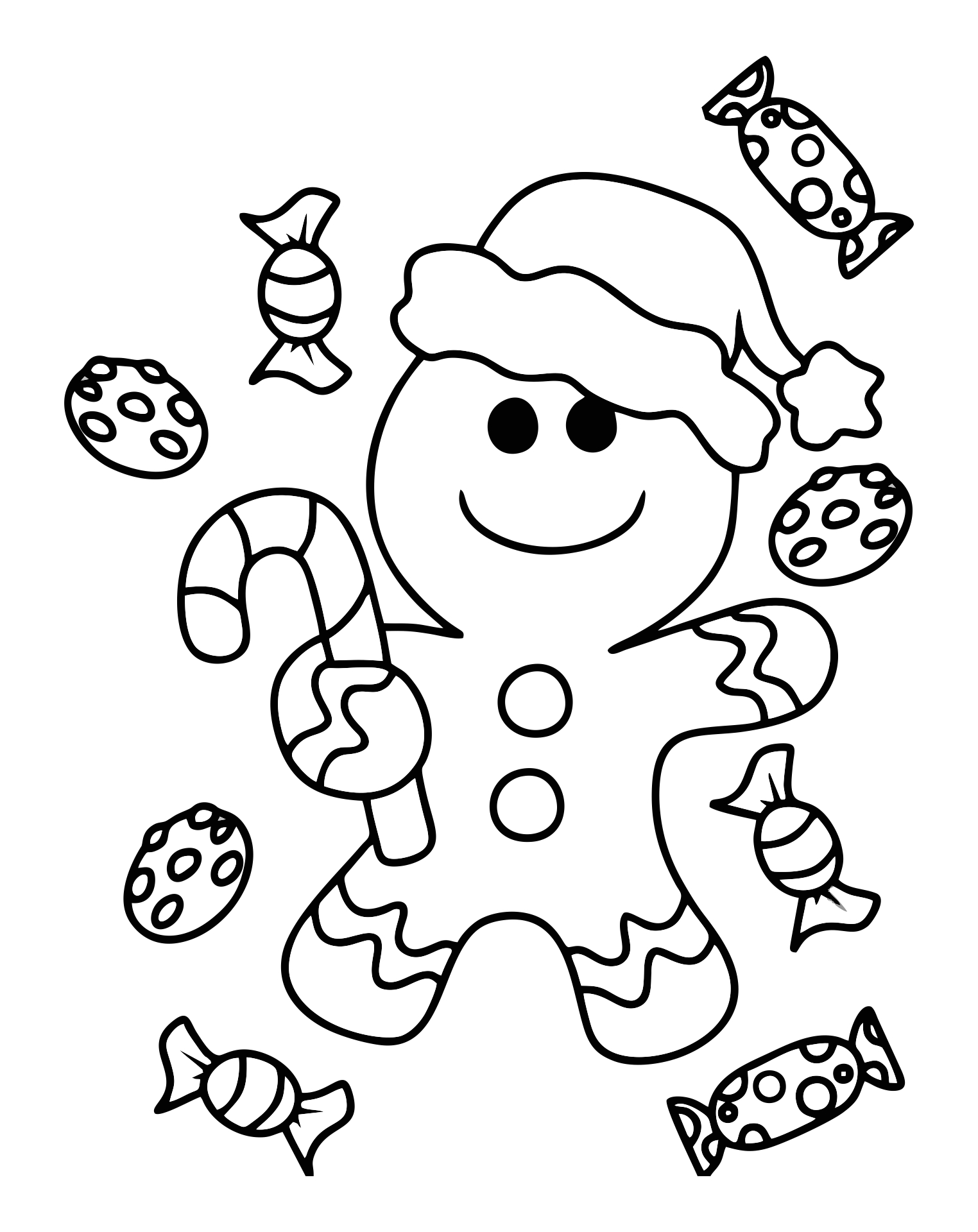 Christmas Gingerbread Boy Coloring Pages