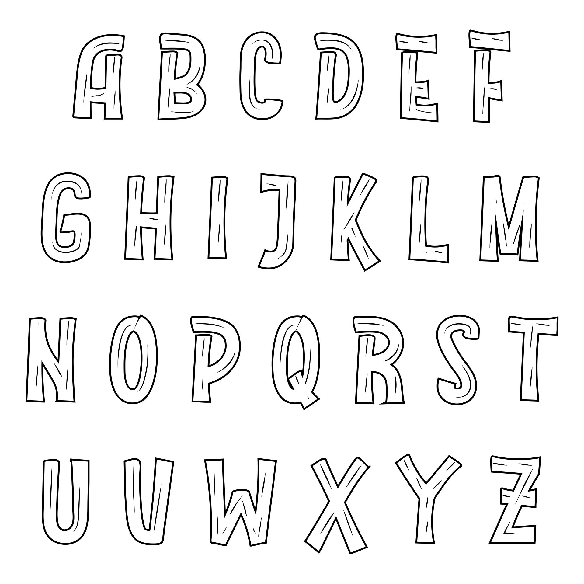 Different Fonts Alphabet Letters