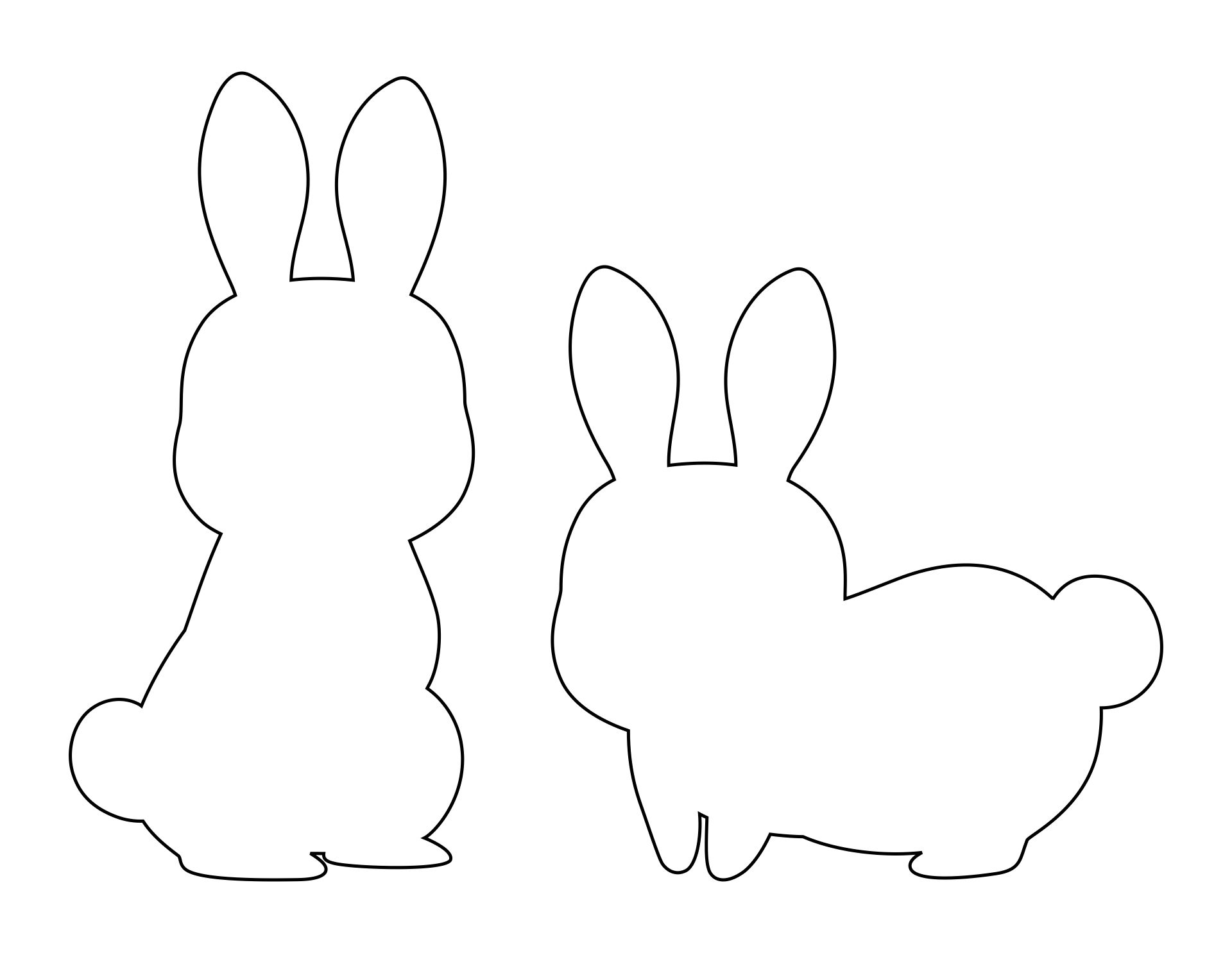 Easter Bunny Outline Template