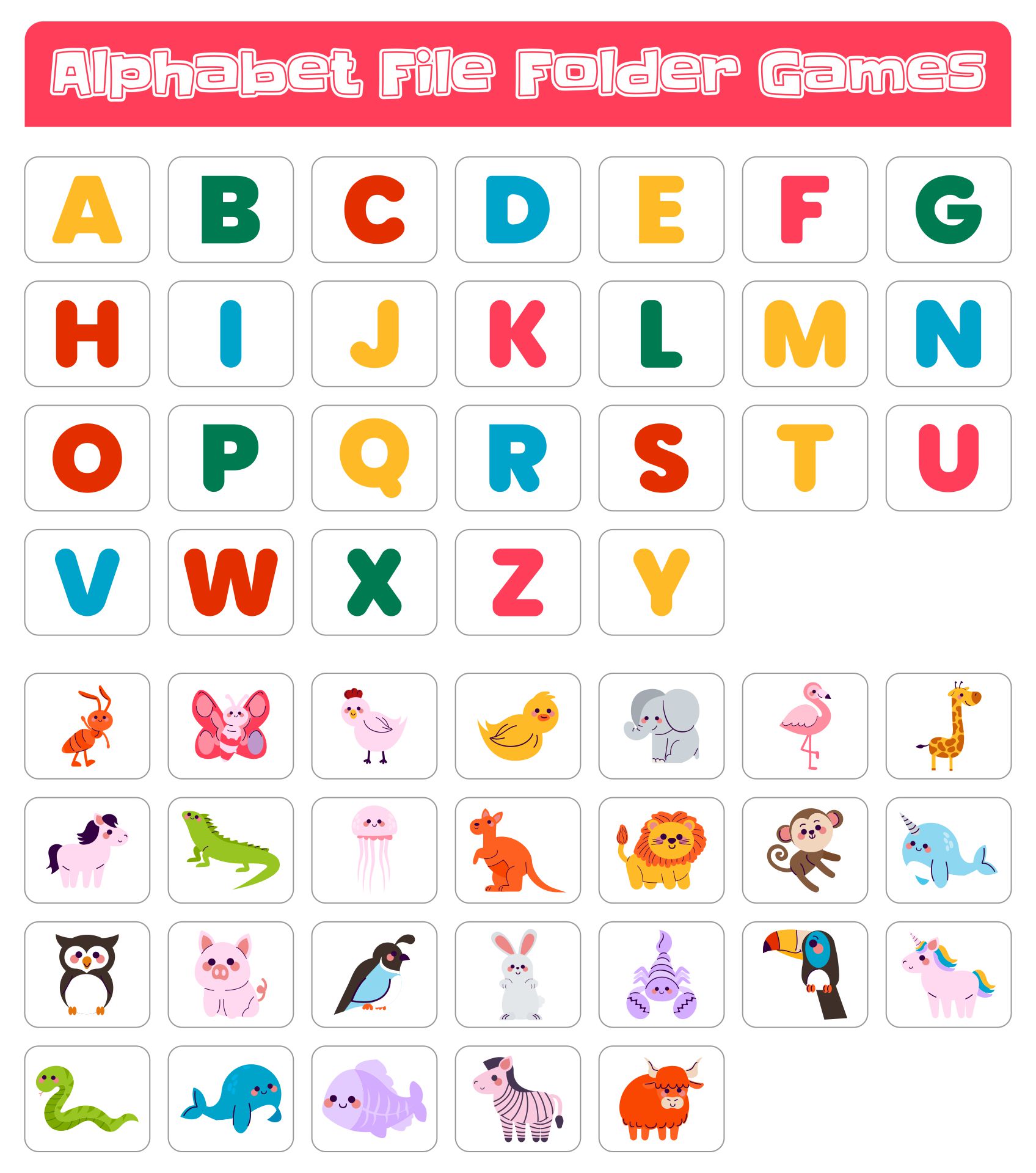 Printable Alphabet File Folder Games Preschool