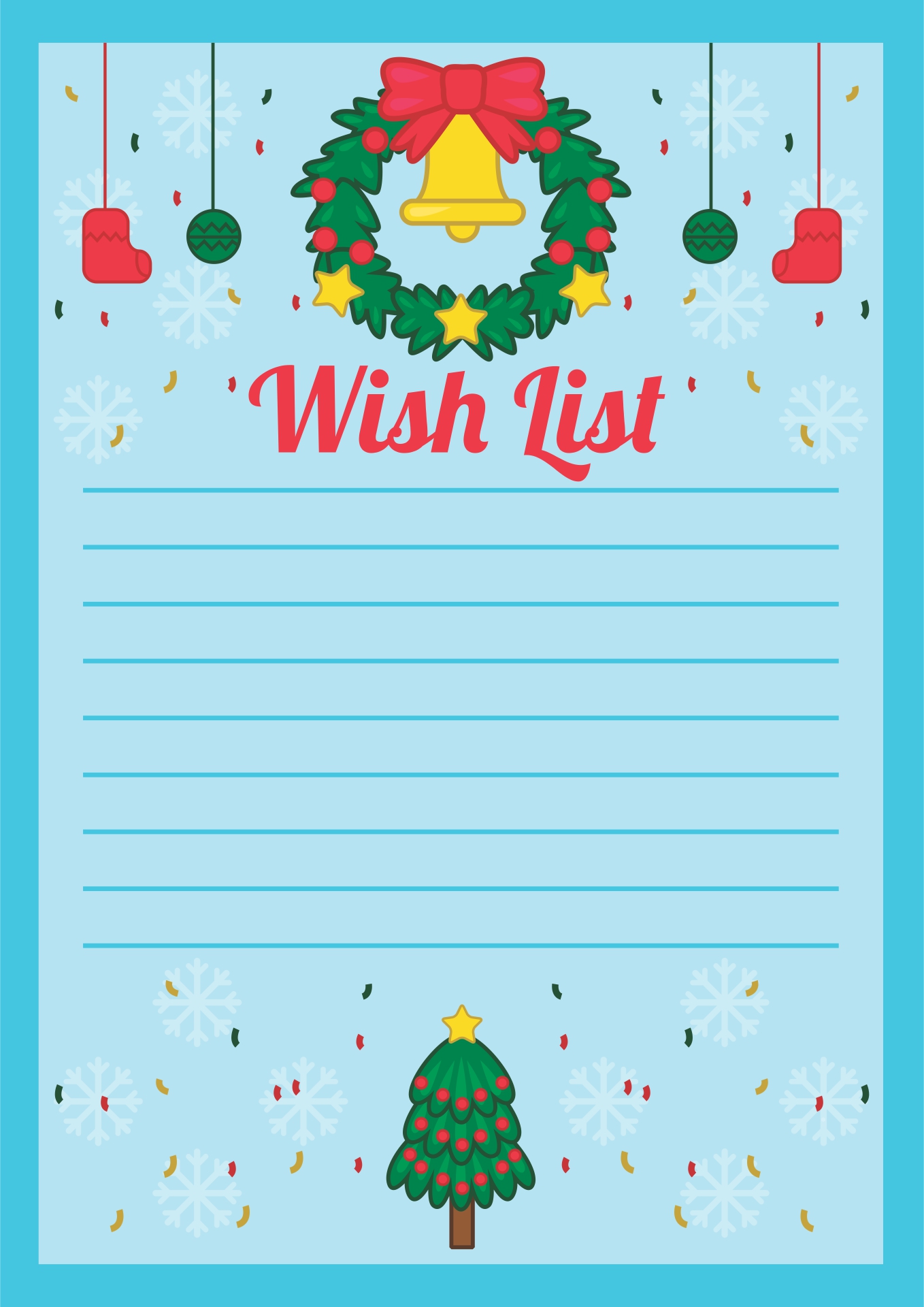 Printable Christmas Wish List Templates