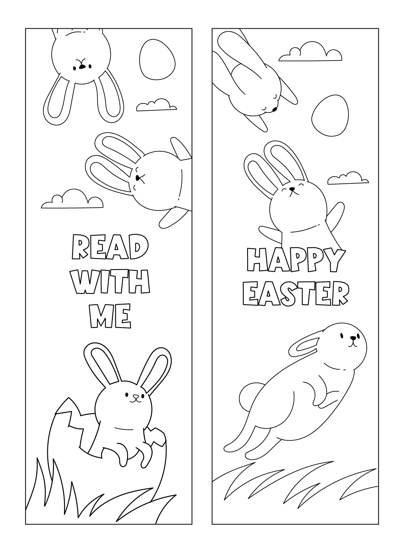 Printable Easter Bookmarks to Color