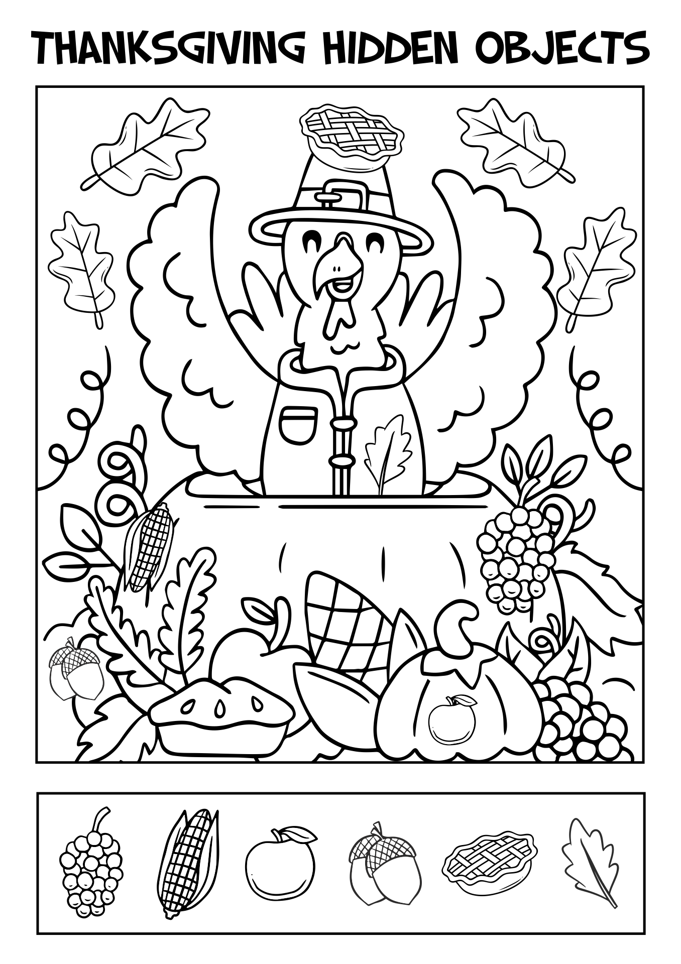 Printable Thanksgiving Hidden Object Games