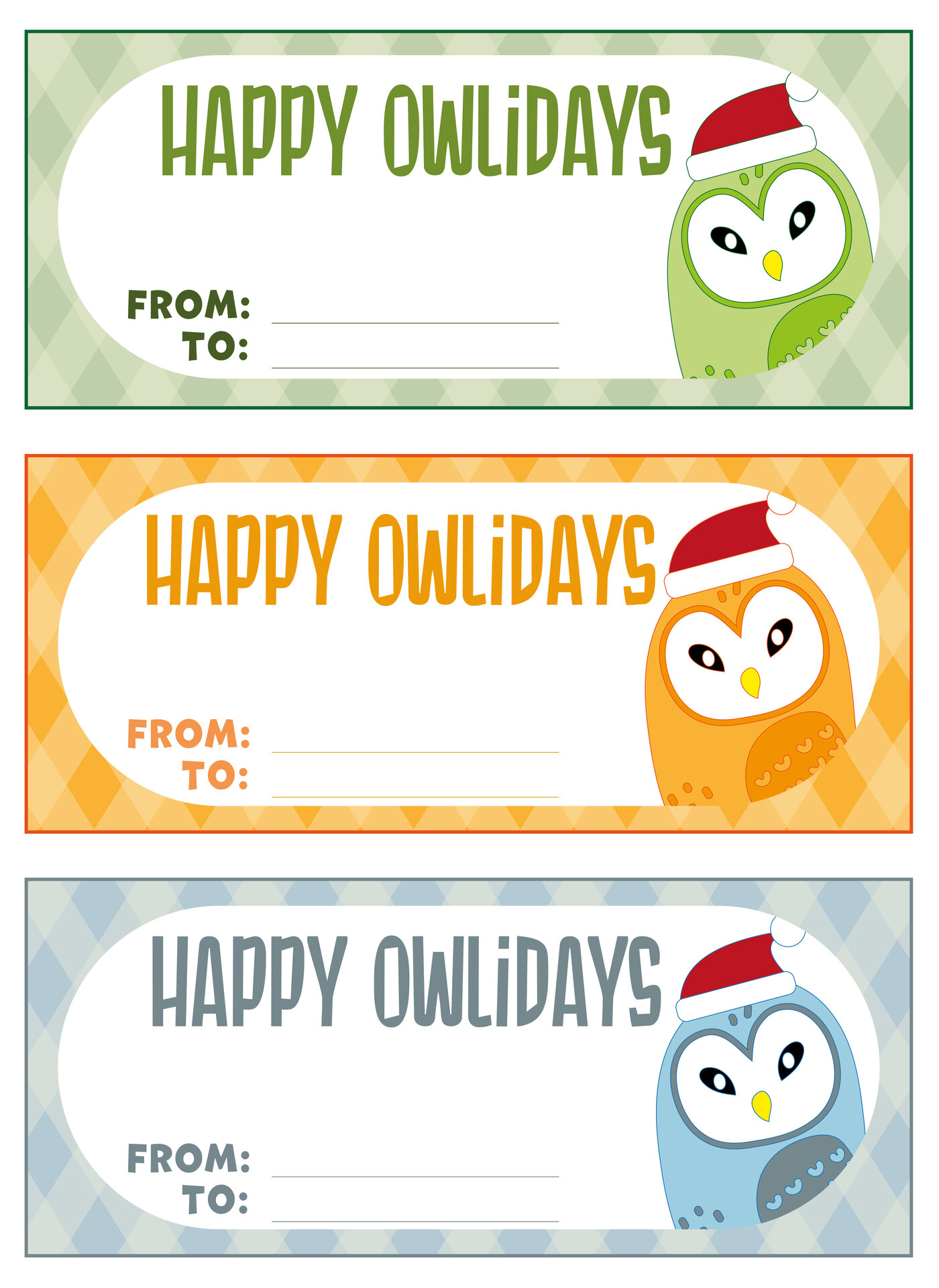 Christmas Gift Tags  Printable Owls