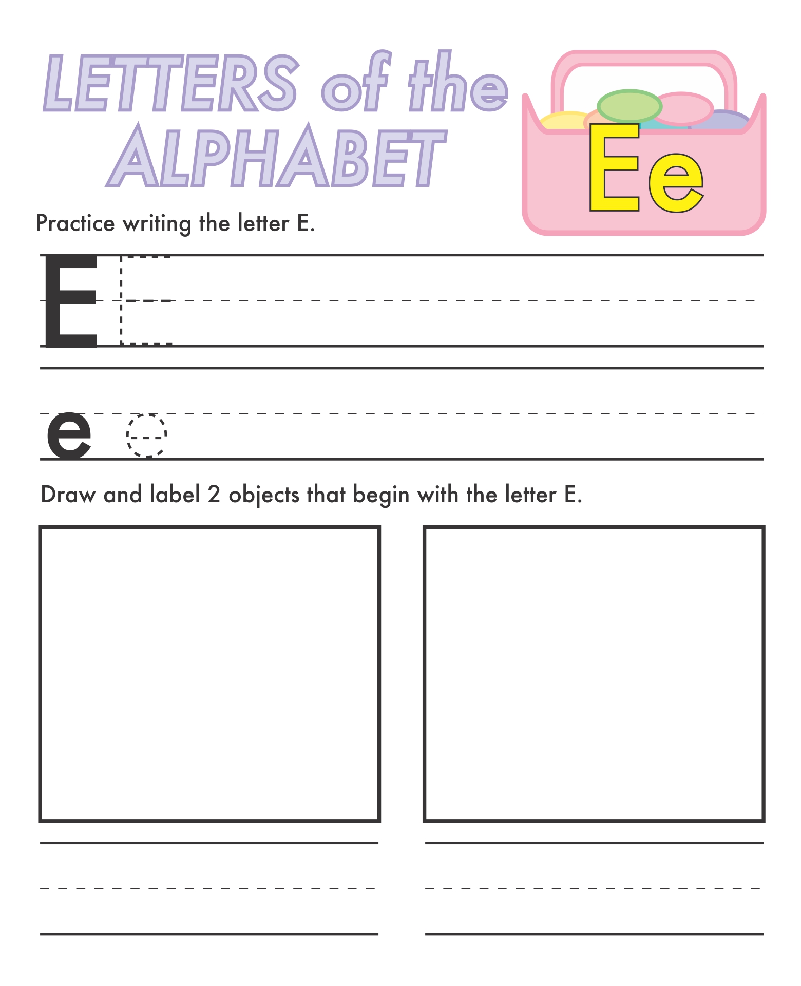 Letter E Tracing Worksheets Preschool
