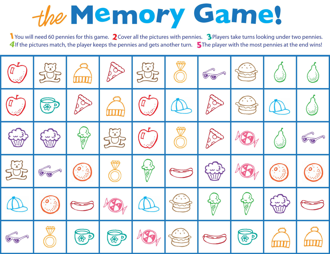 Memory Game Printable Worksheets