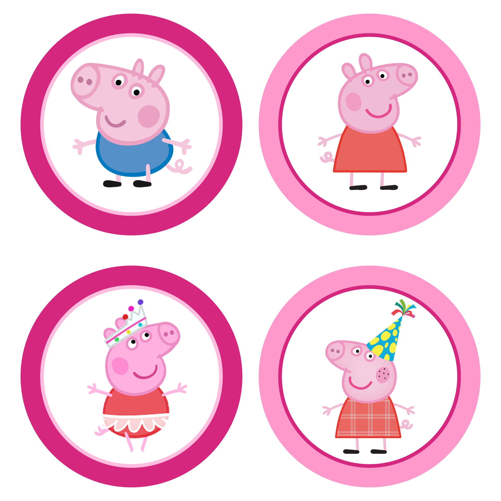 Peppa Pig Cupcake Toppers Printable