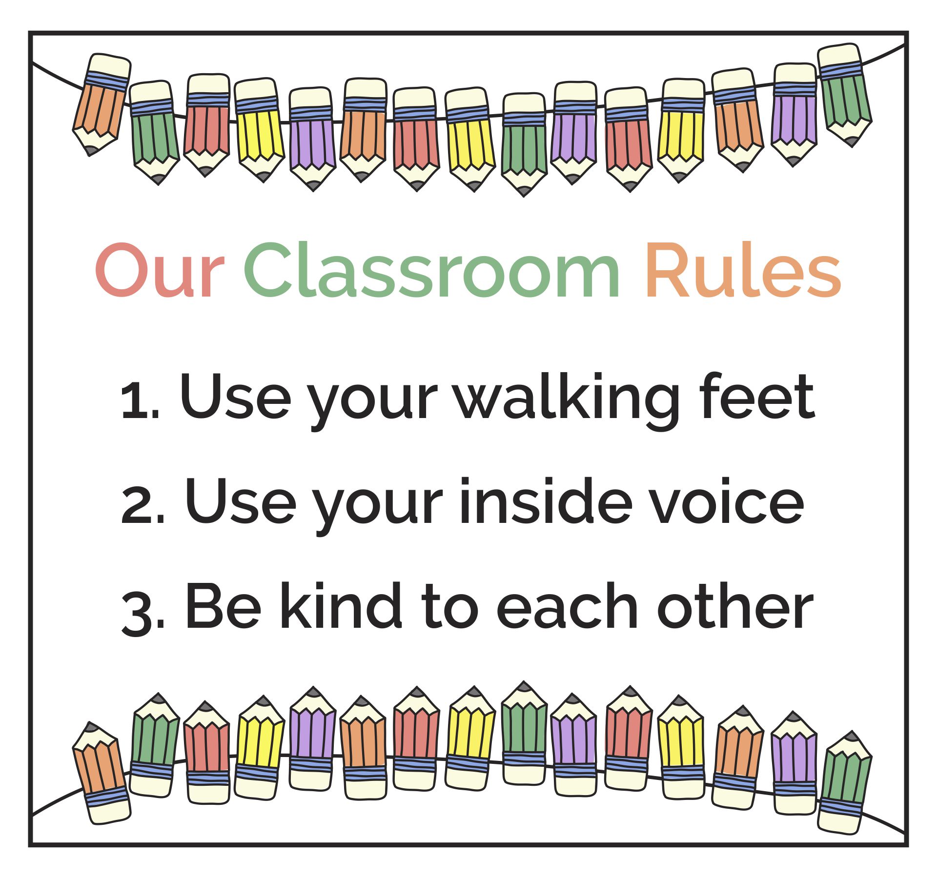 Preschool Classroom Safety Rules