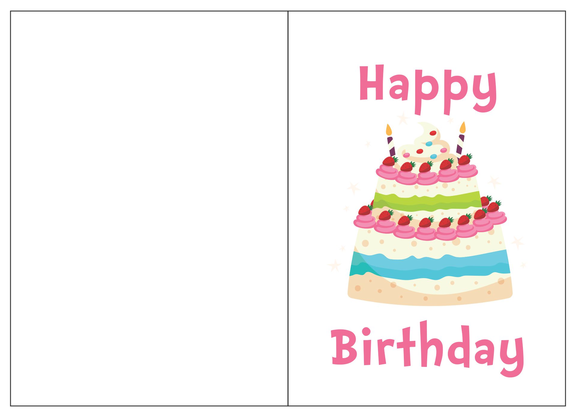 Folding Birthday Card Template from www.printablee.com