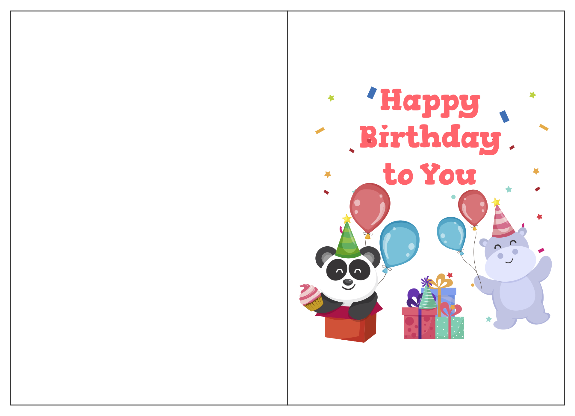 21 Best Printable Folding Birthday Cards For Wife - printablee.com In Quarter Fold Birthday Card Template