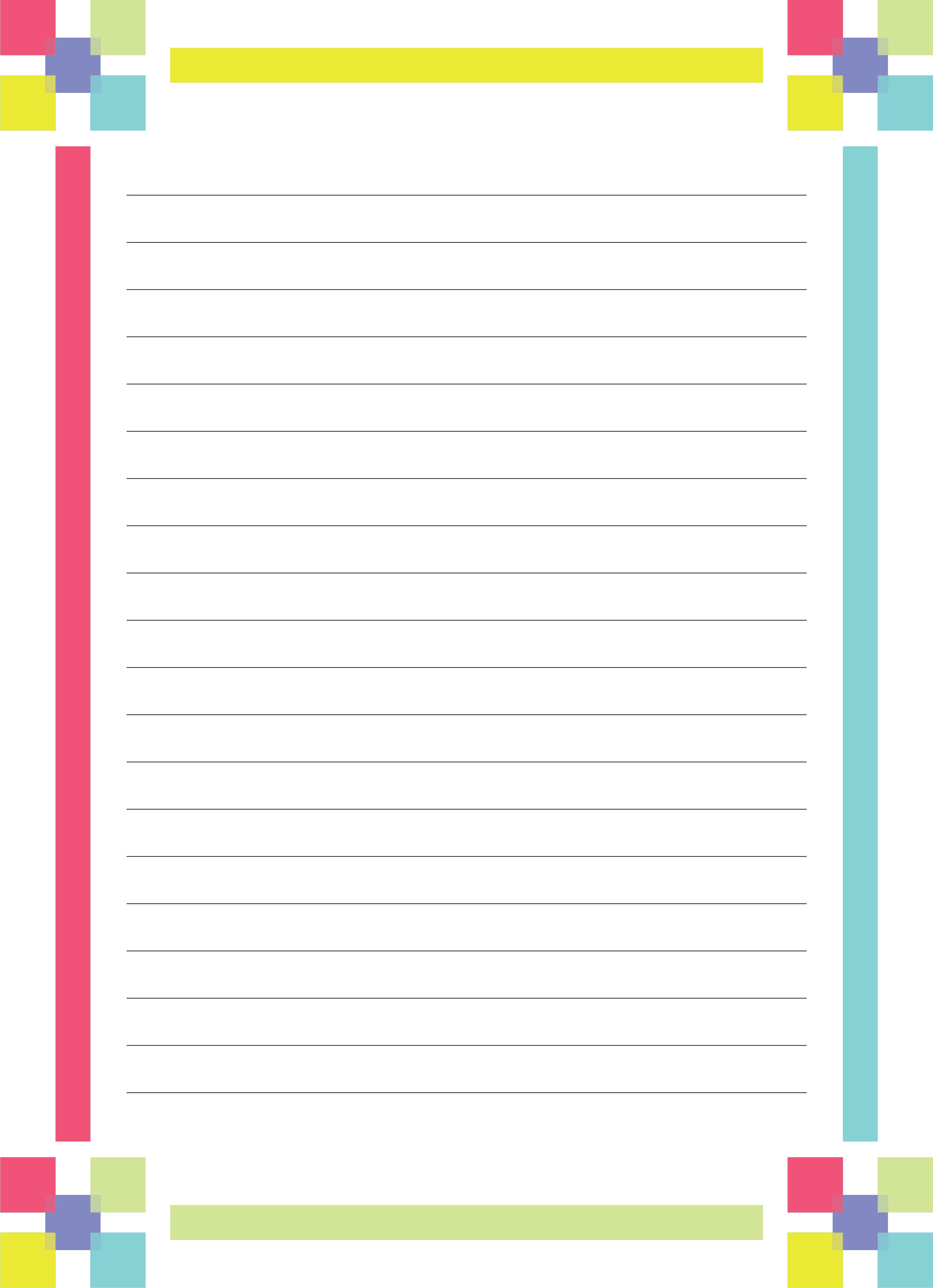 Printable Writing Paper with Borders