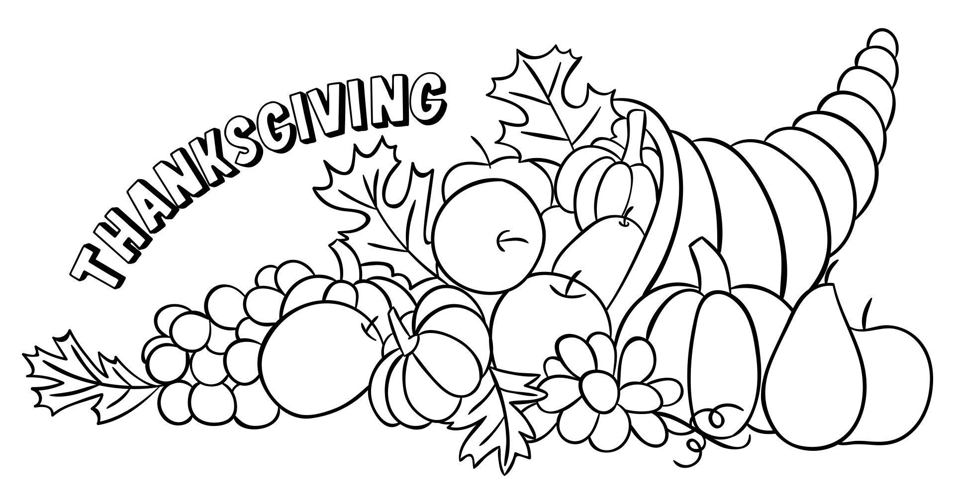 Thanksgiving Feast Coloring Pages Free