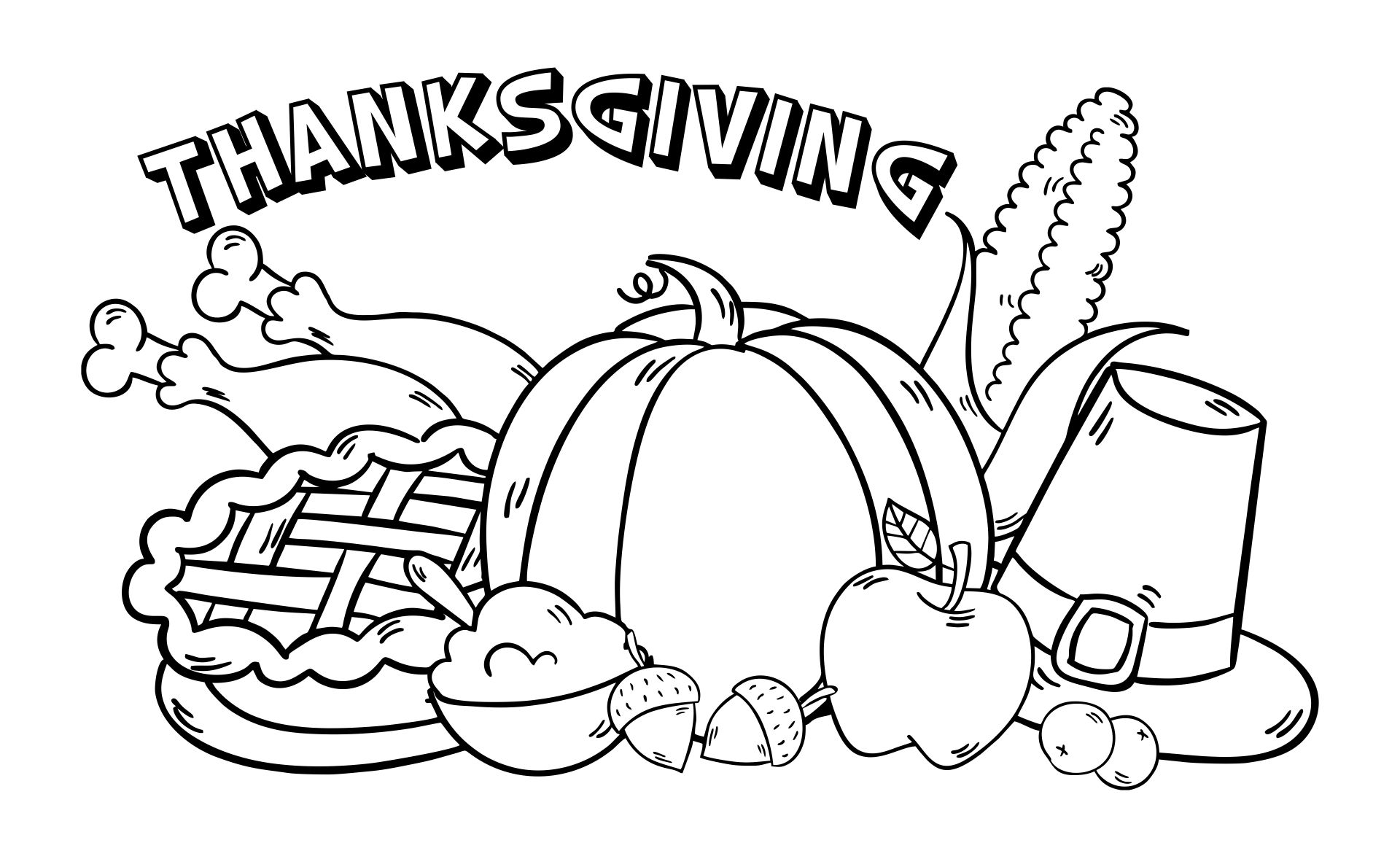 Thanksgiving Feast Coloring Sheet