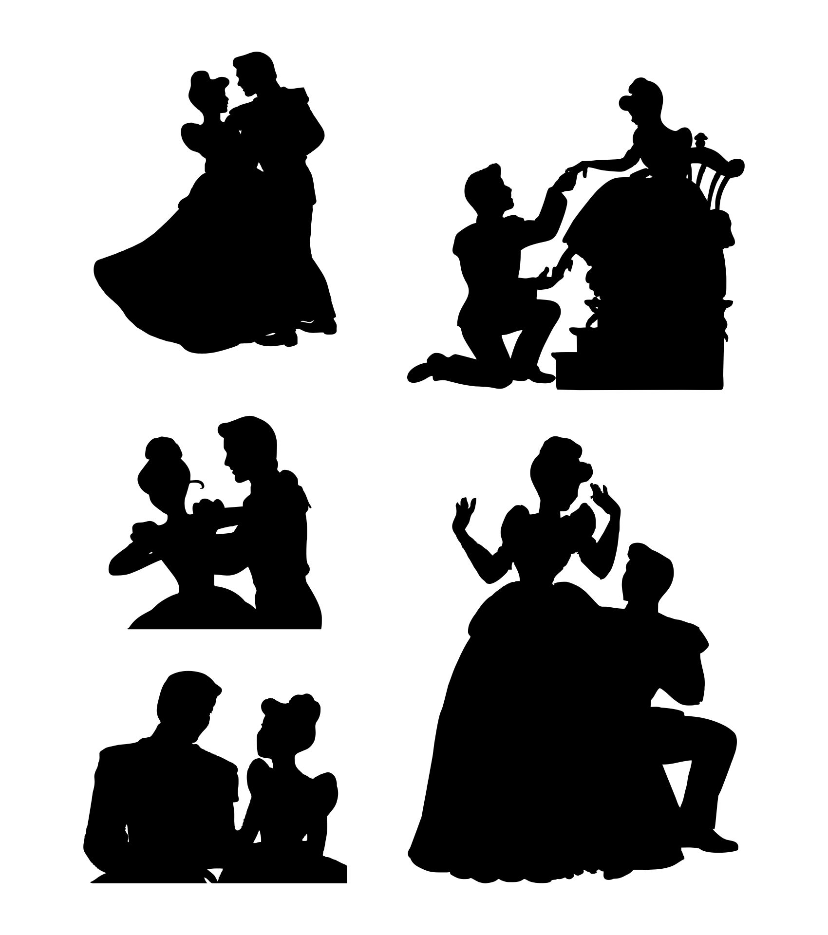 prince and princess clipart shadow