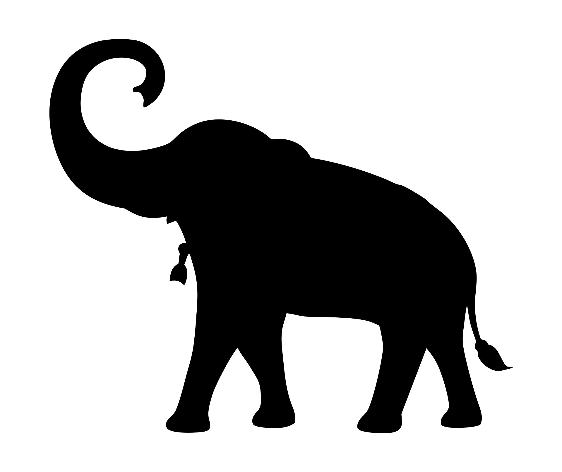 Elephant with Trunk Up Stencil