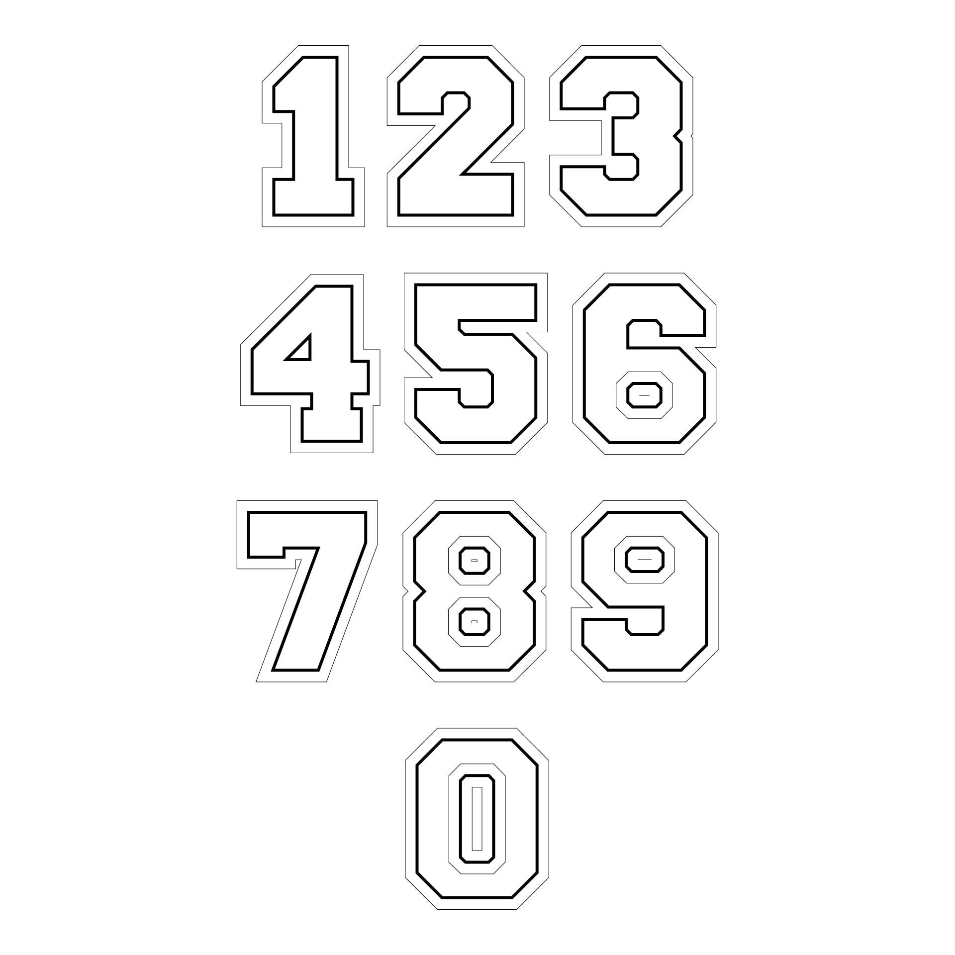 Football Number Stencils Printable