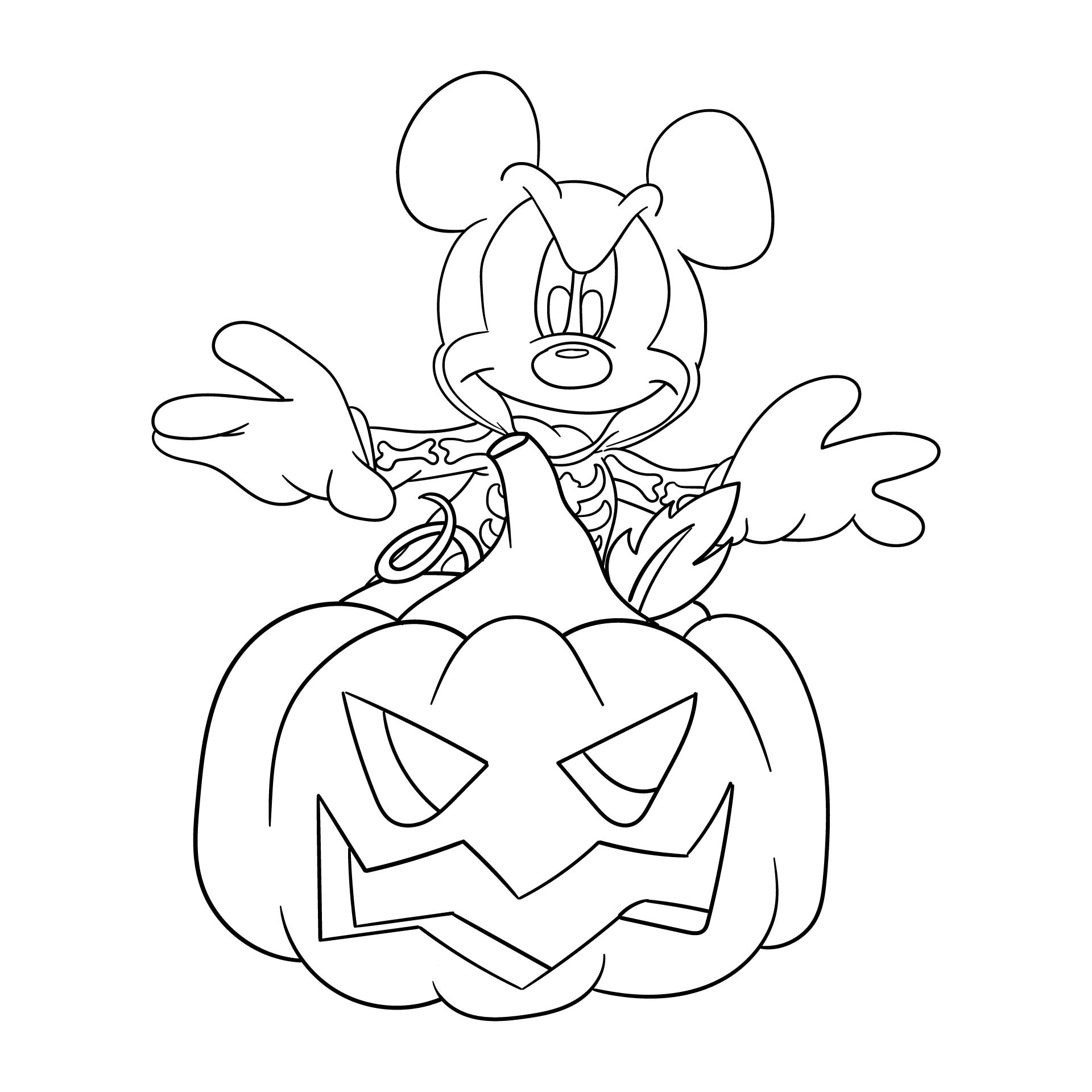 Mickey Mouse Halloween Coloring Pages