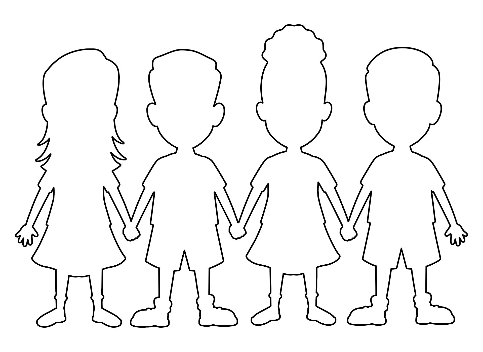 Paper Doll Chain Template