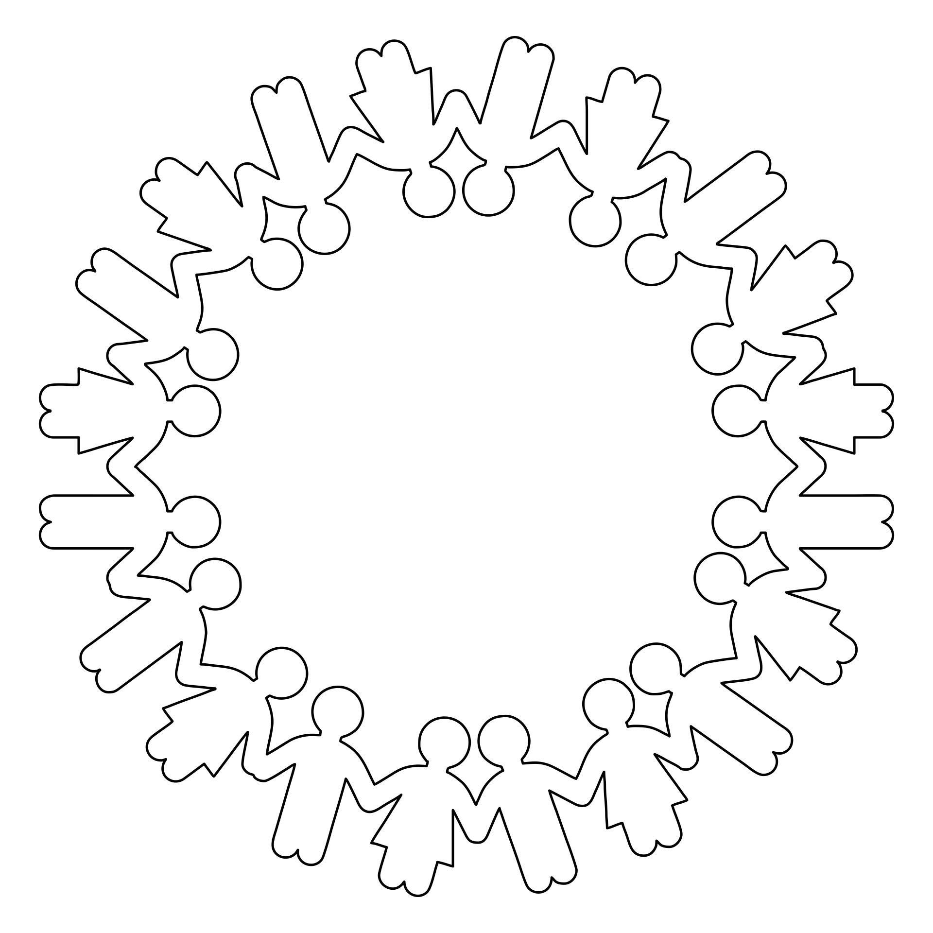 Paper People Chain Circle