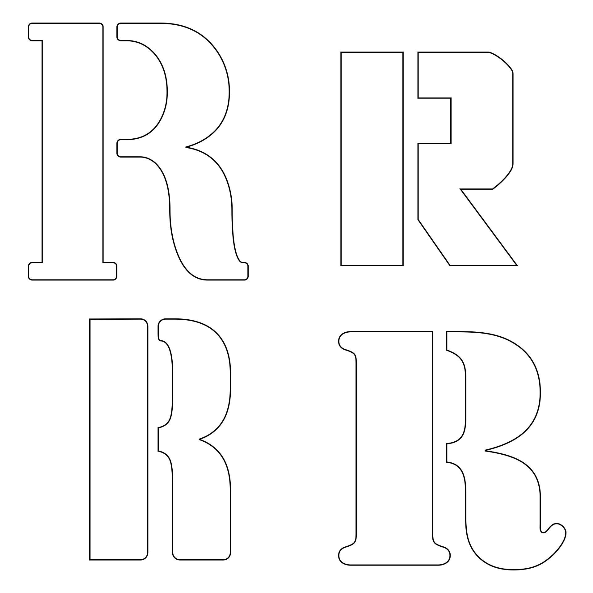 Printable Letter R Stencil