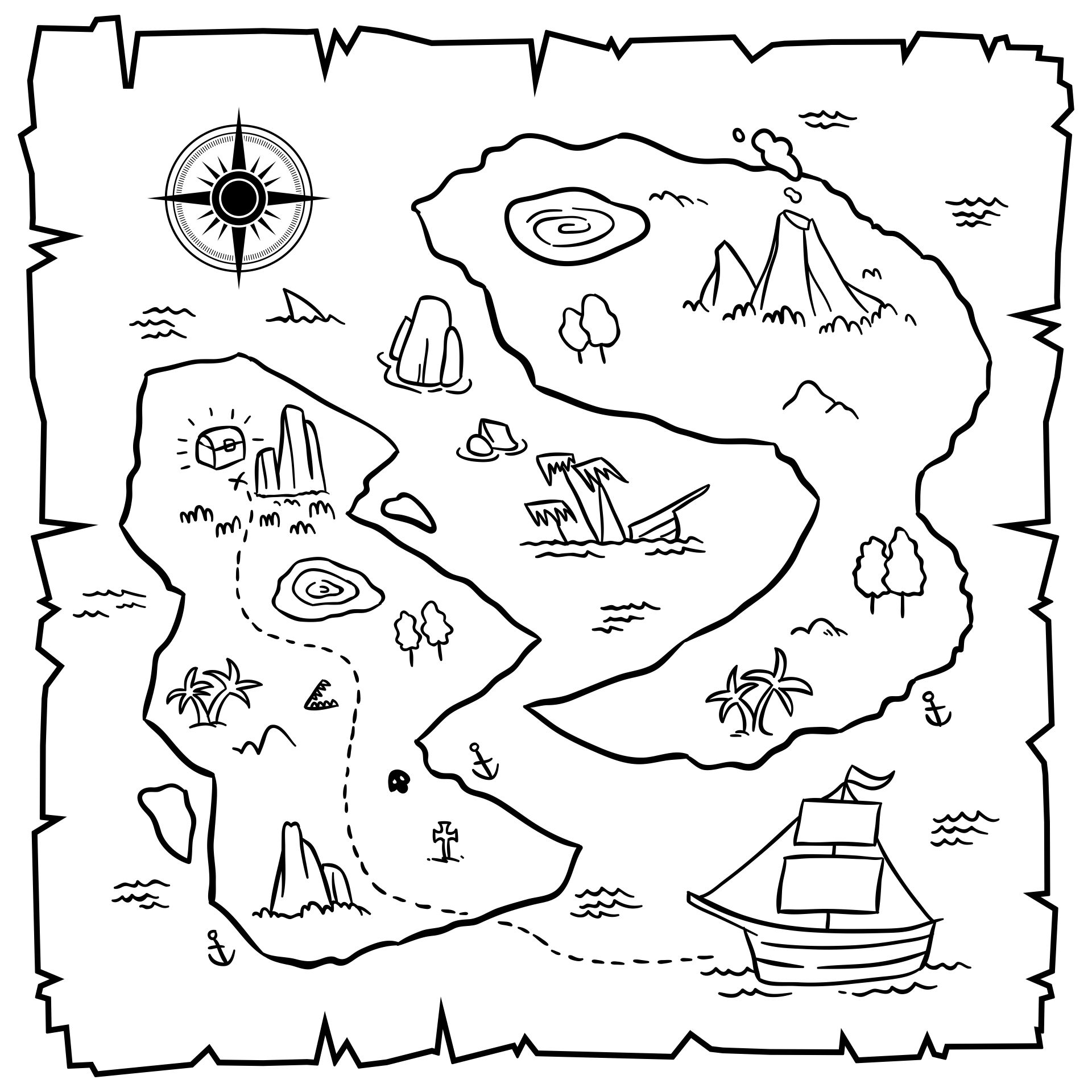 Printable Pirate Treasure Map Template