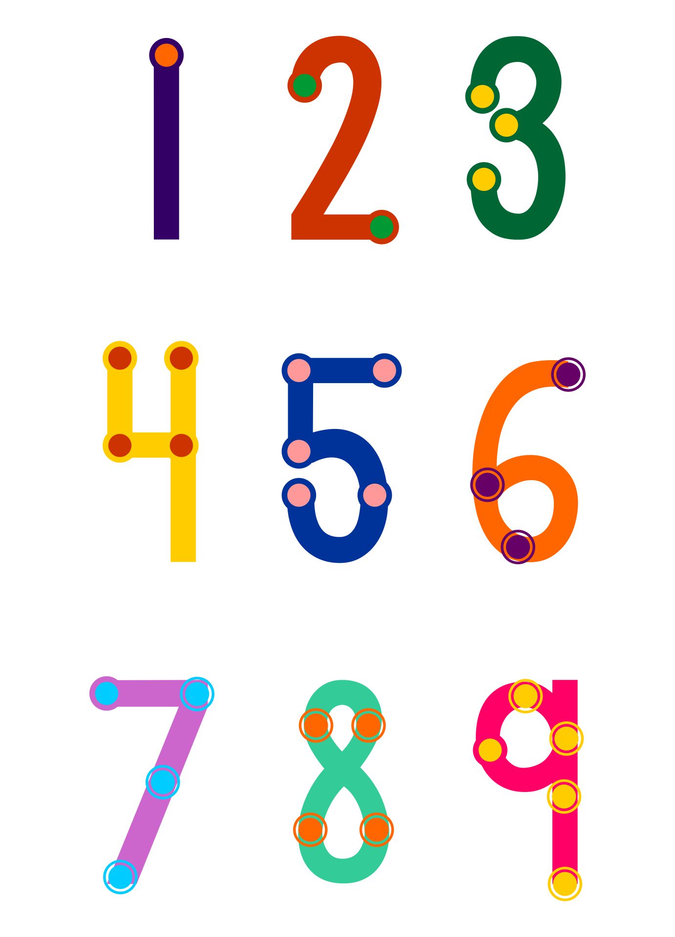 Large Free Printable Touch Math Number Cards