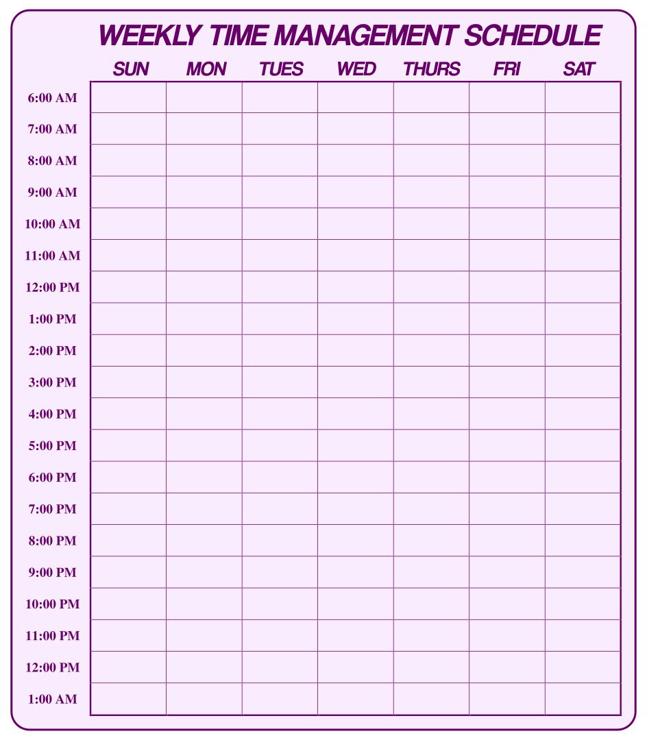 Time Management Planner Templates