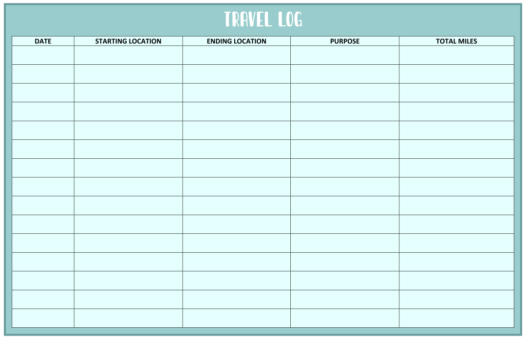 Trip Sheets - 10 Free PDF Printables | Printablee