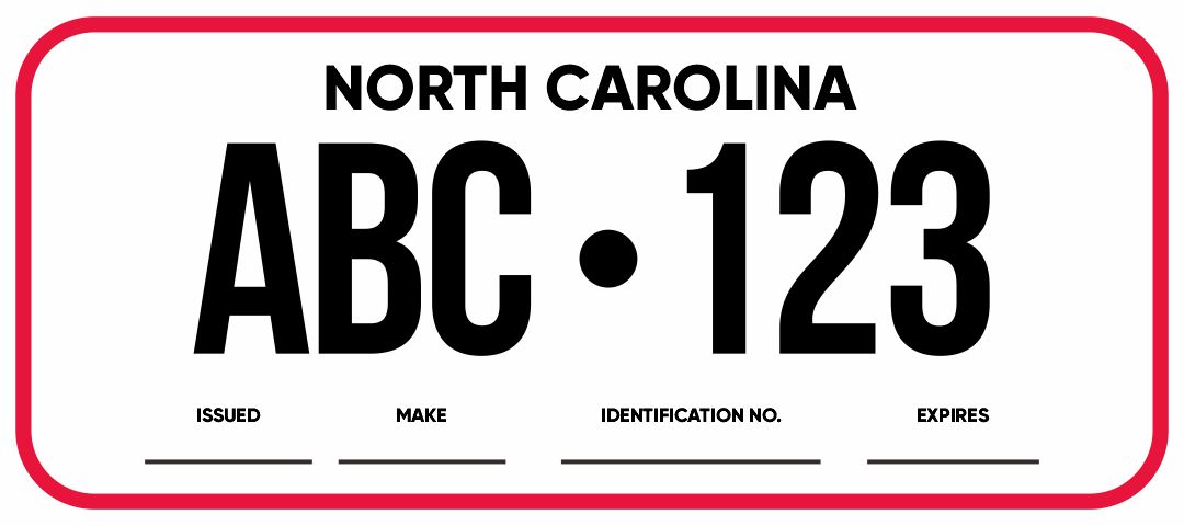 30-Day Temporary Tag North Carolina