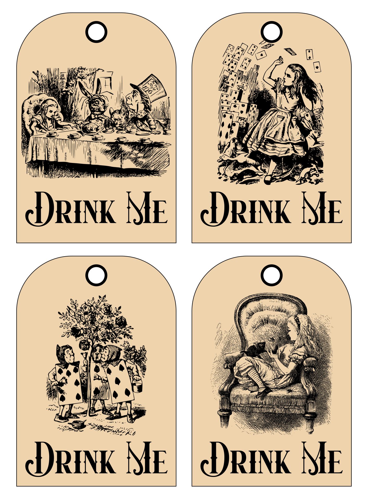 Alice in Wonderland Drink Me Labels