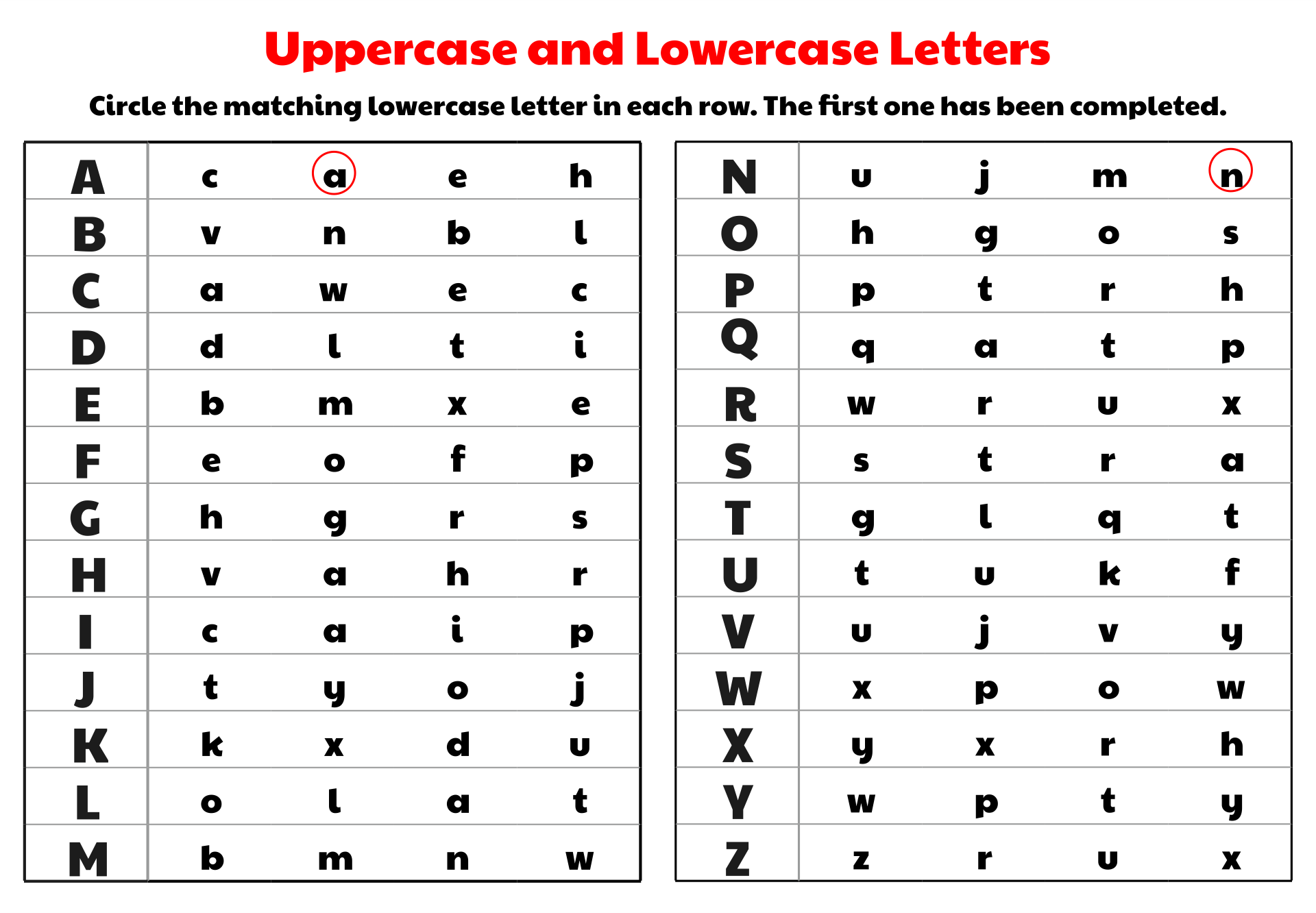 Alphabet Letters Mixed Up Worksheet