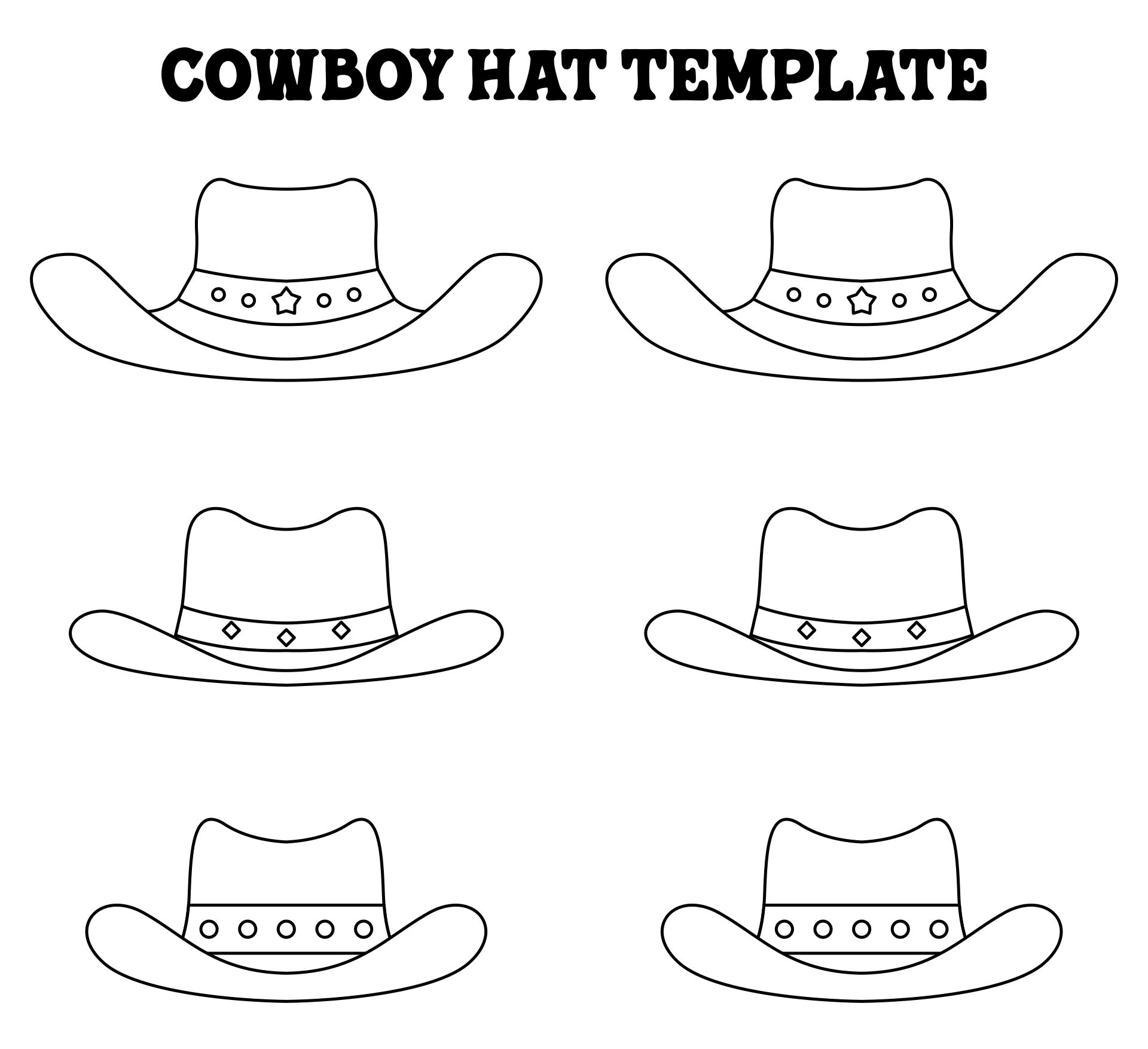 Cowboy Printable Hat Patterns