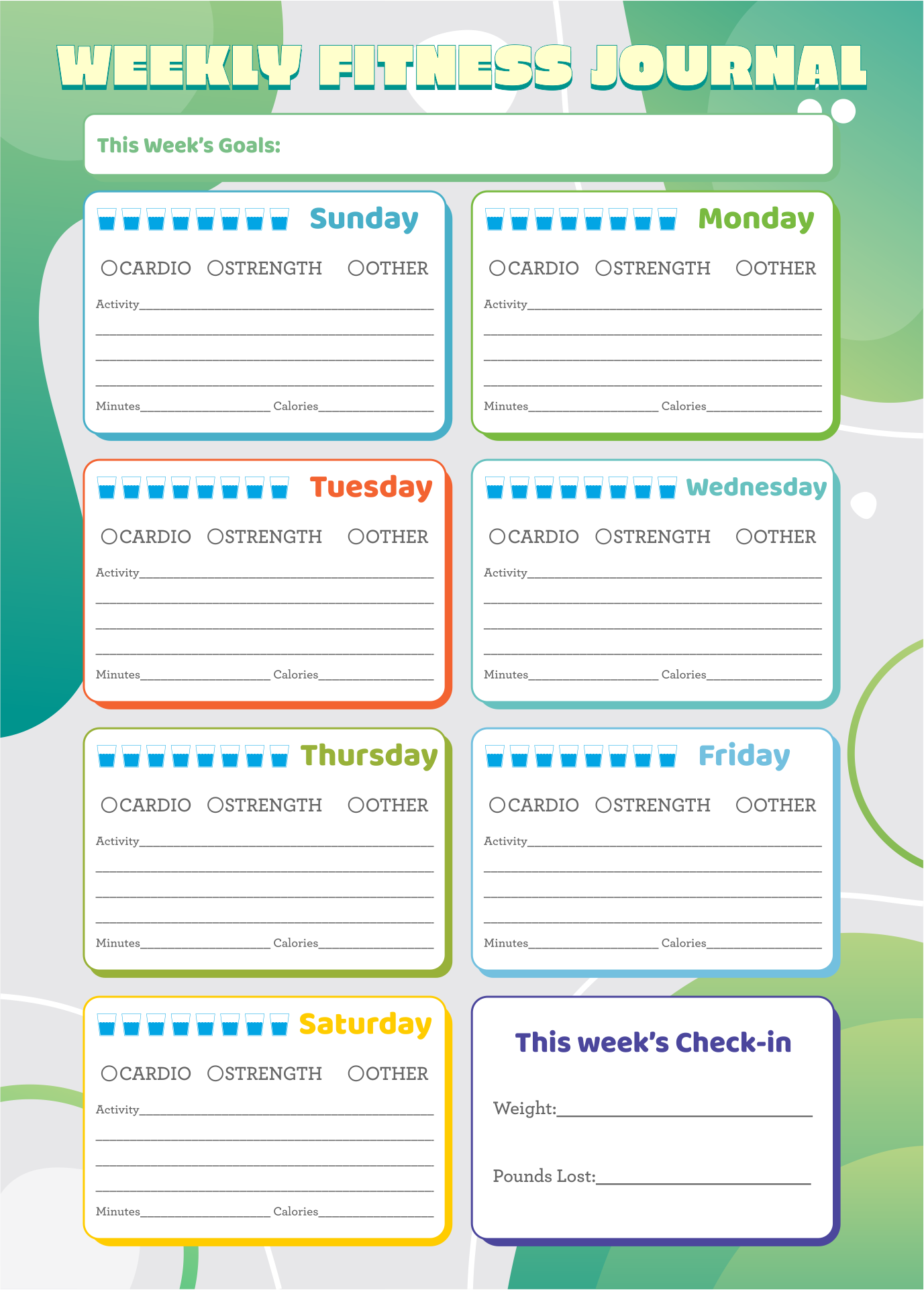 10 Best Free Printable Exercise Journal Printablee