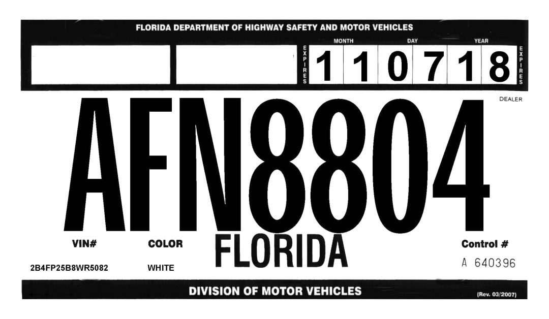 7 Best Printable License Plate Temp - printablee.com