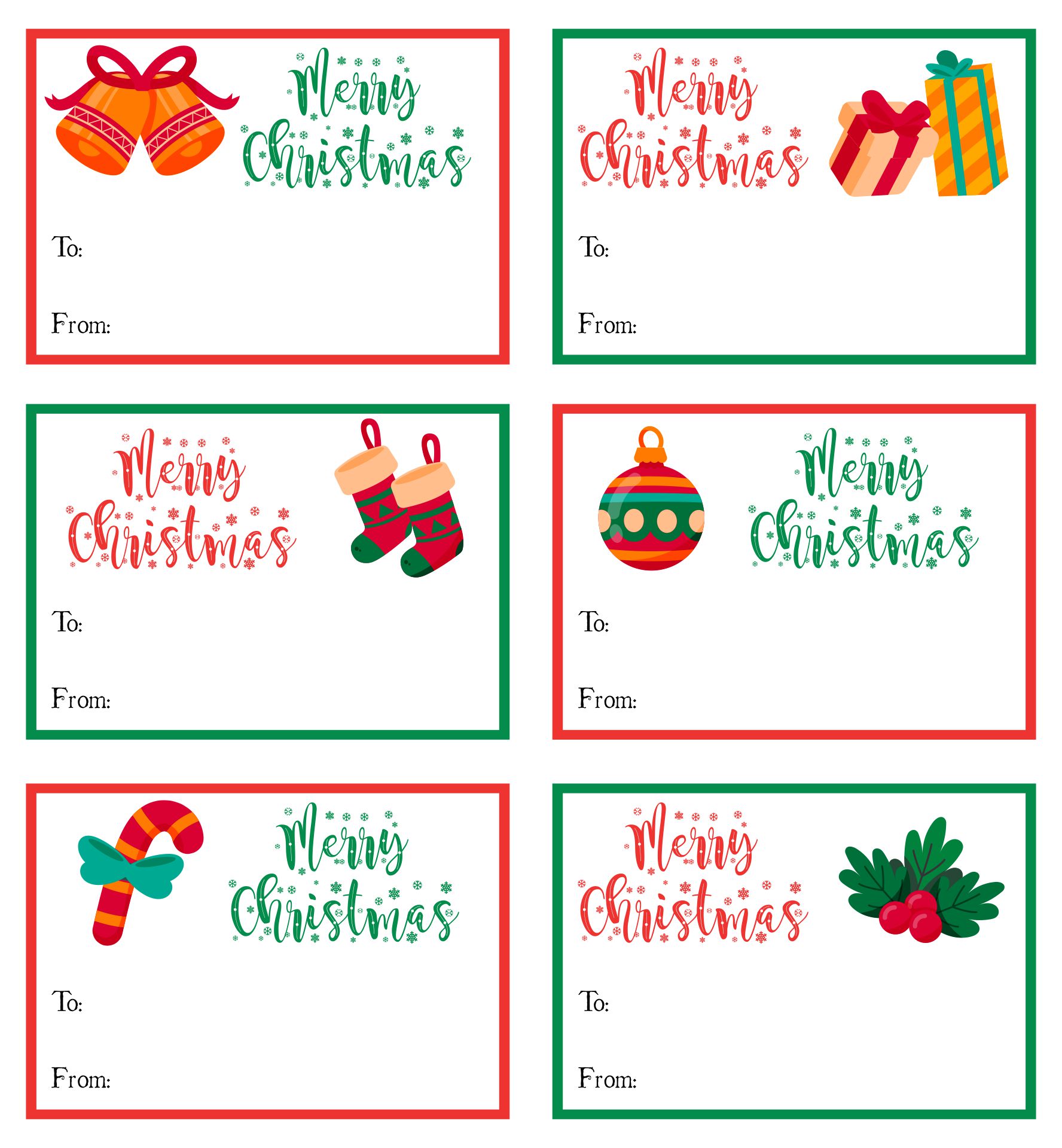 7 Best Customizable Printable Christmas Gift Tags Printablee Com