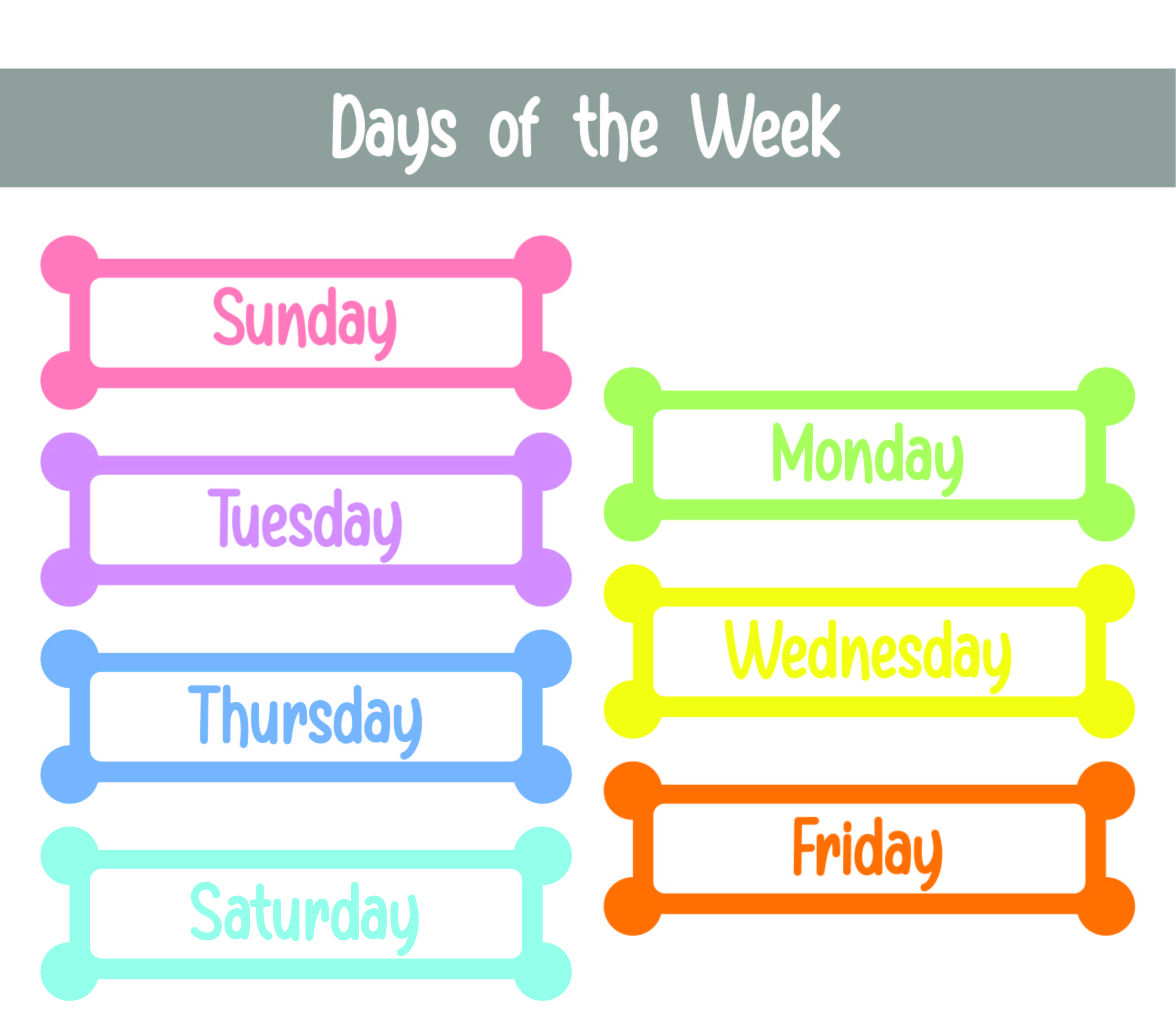 Printable Days of the Week Worksheets