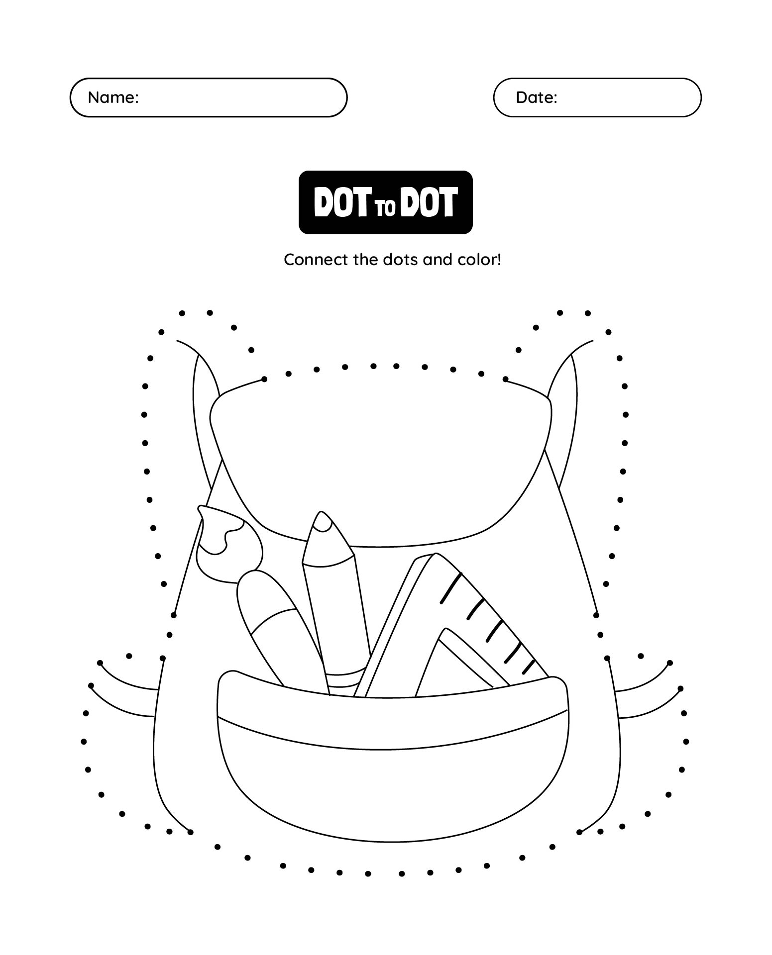Printable Dot to Dot Coloring Pages