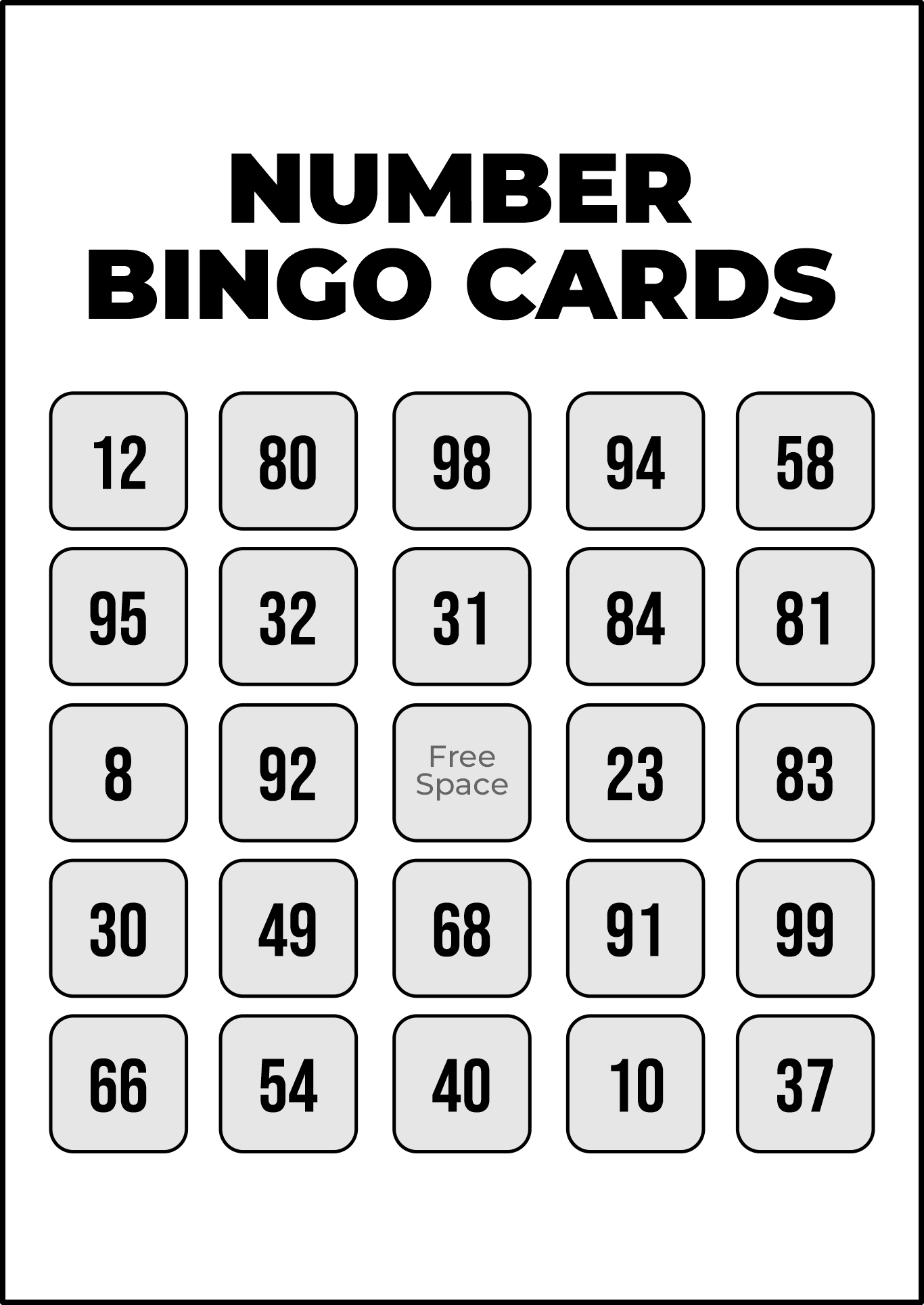 10 Best Free Printable Number Bingo - printablee.com