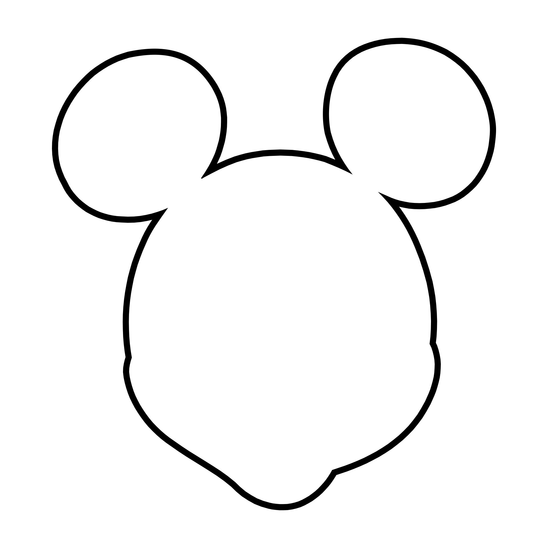 Mickey Head Outline Template