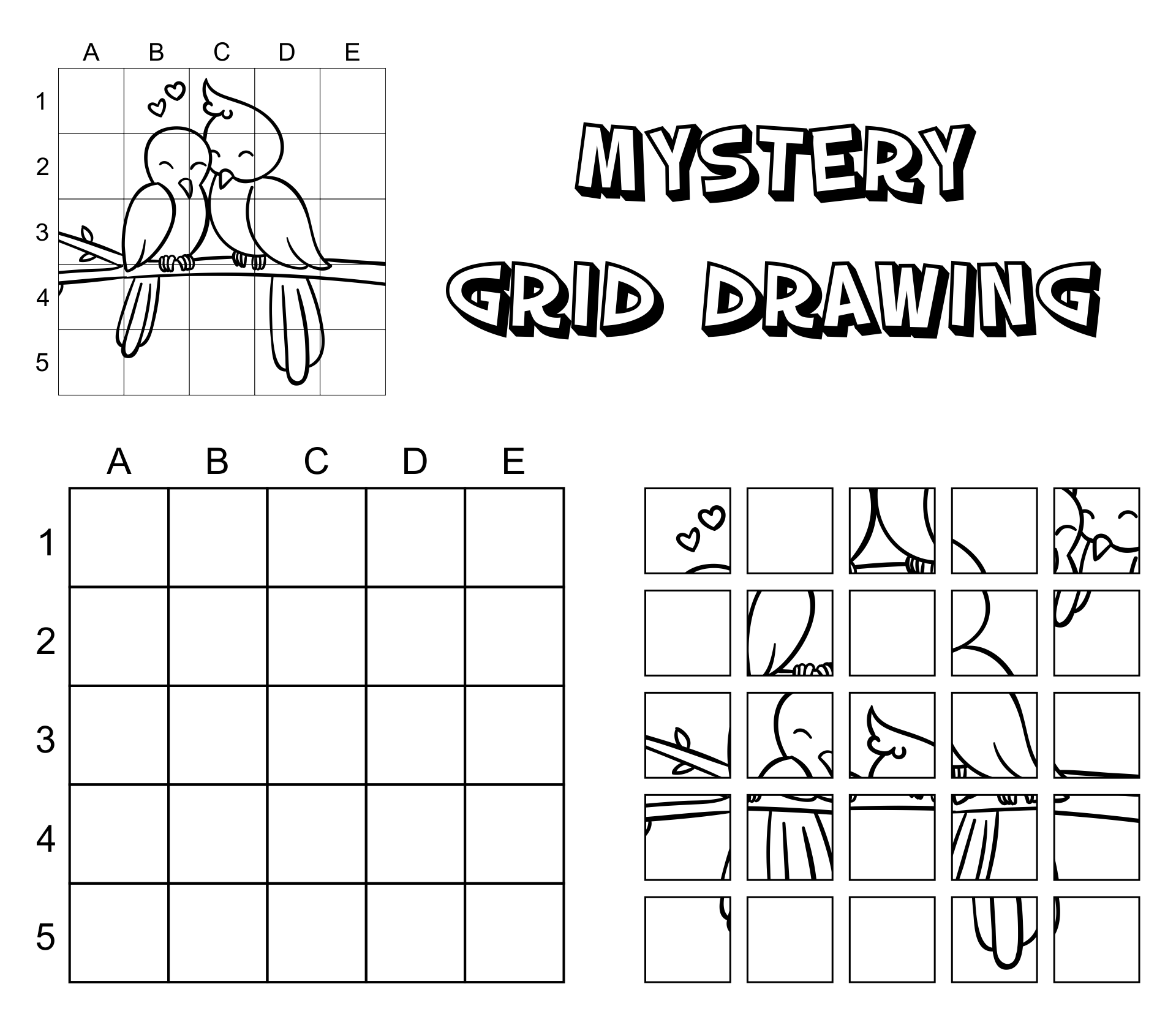 Mystery Grid Drawing Printable Free