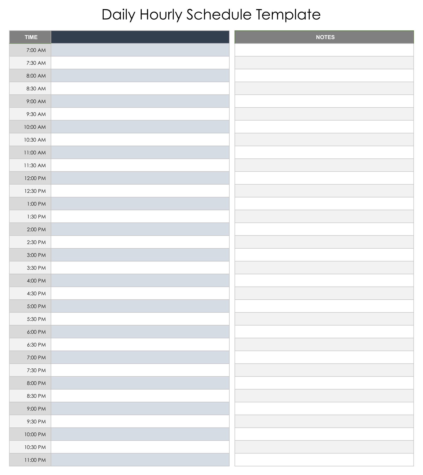 Excel Hourly Schedule Template from www.printablee.com