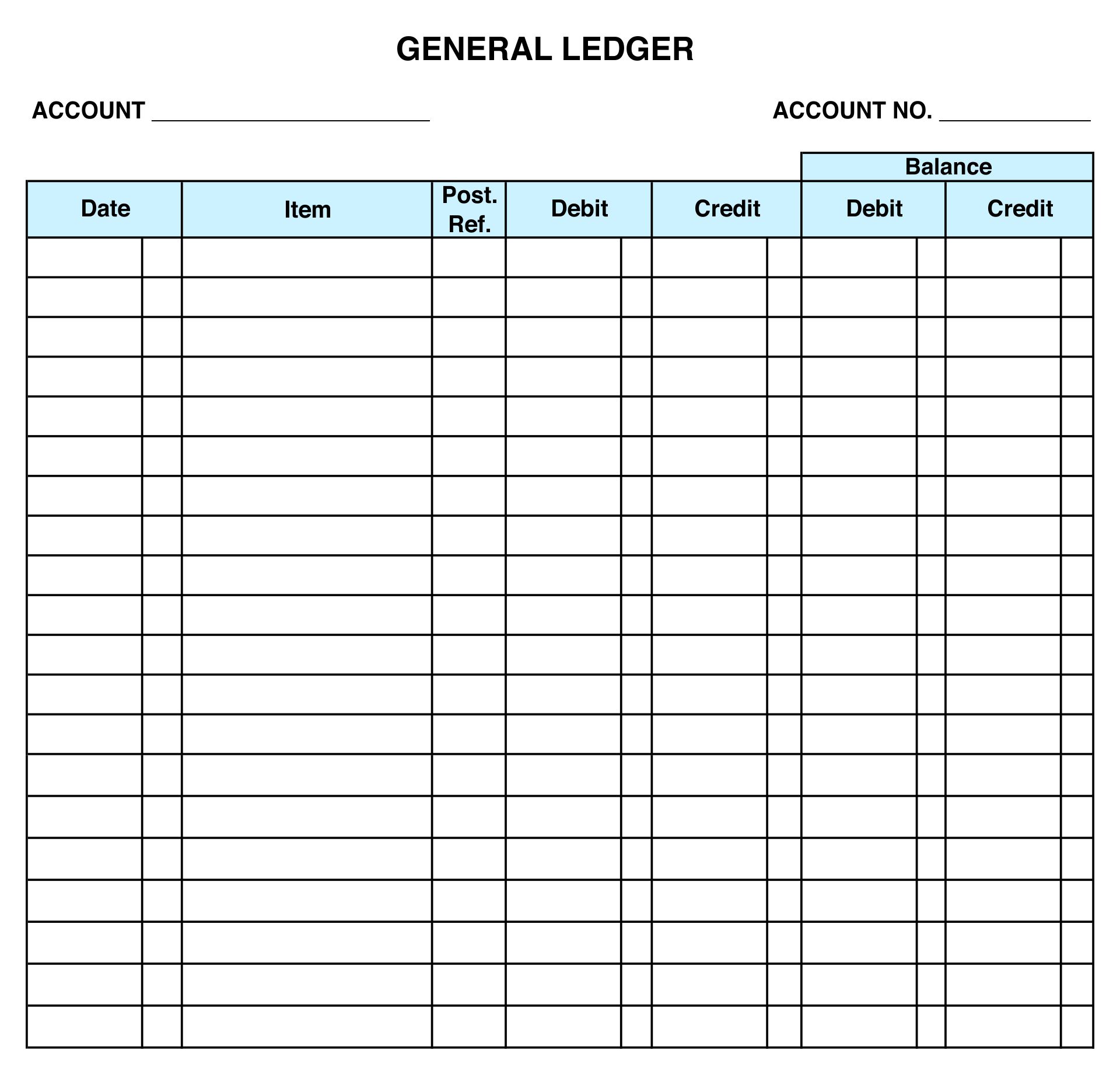  Printable Ledger Balance Sheet