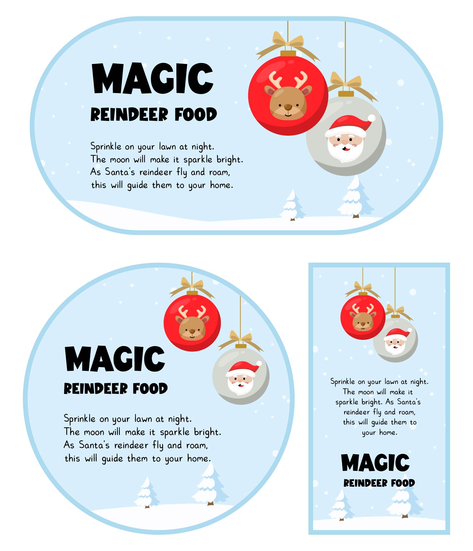 Reindeer Food Printable Labels