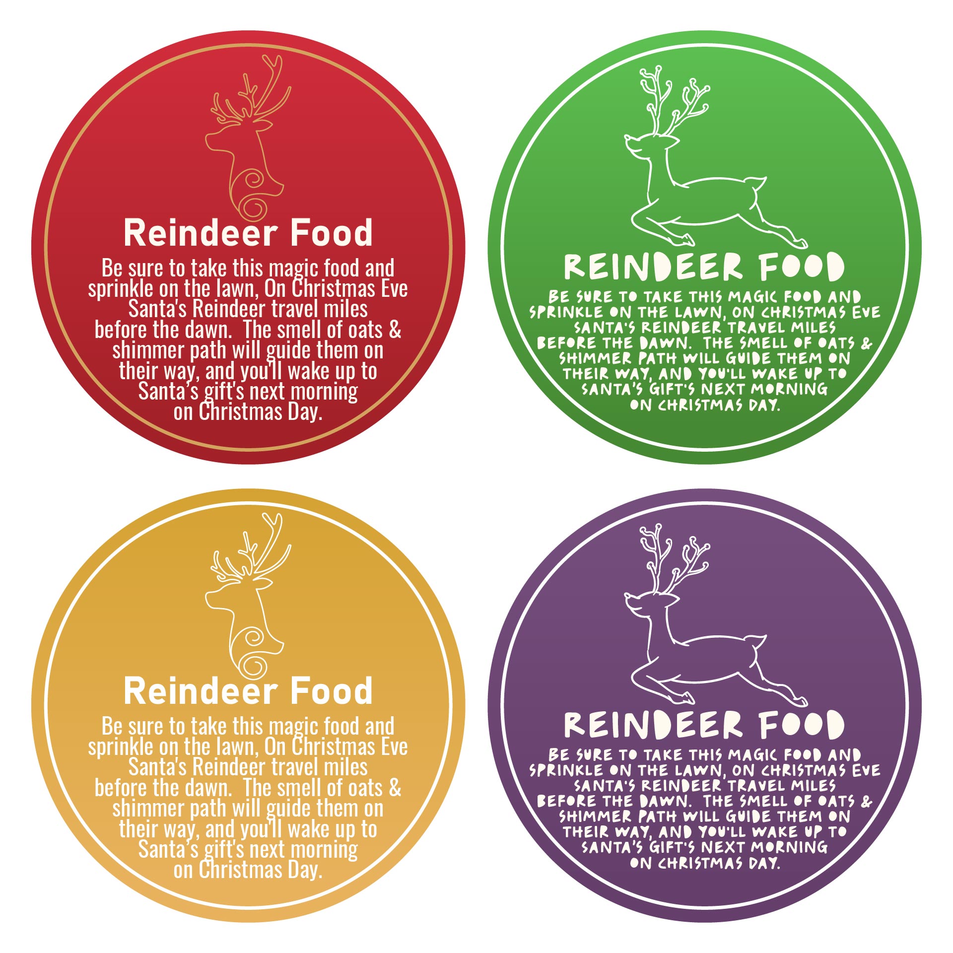 Reindeer Food Printable Tags